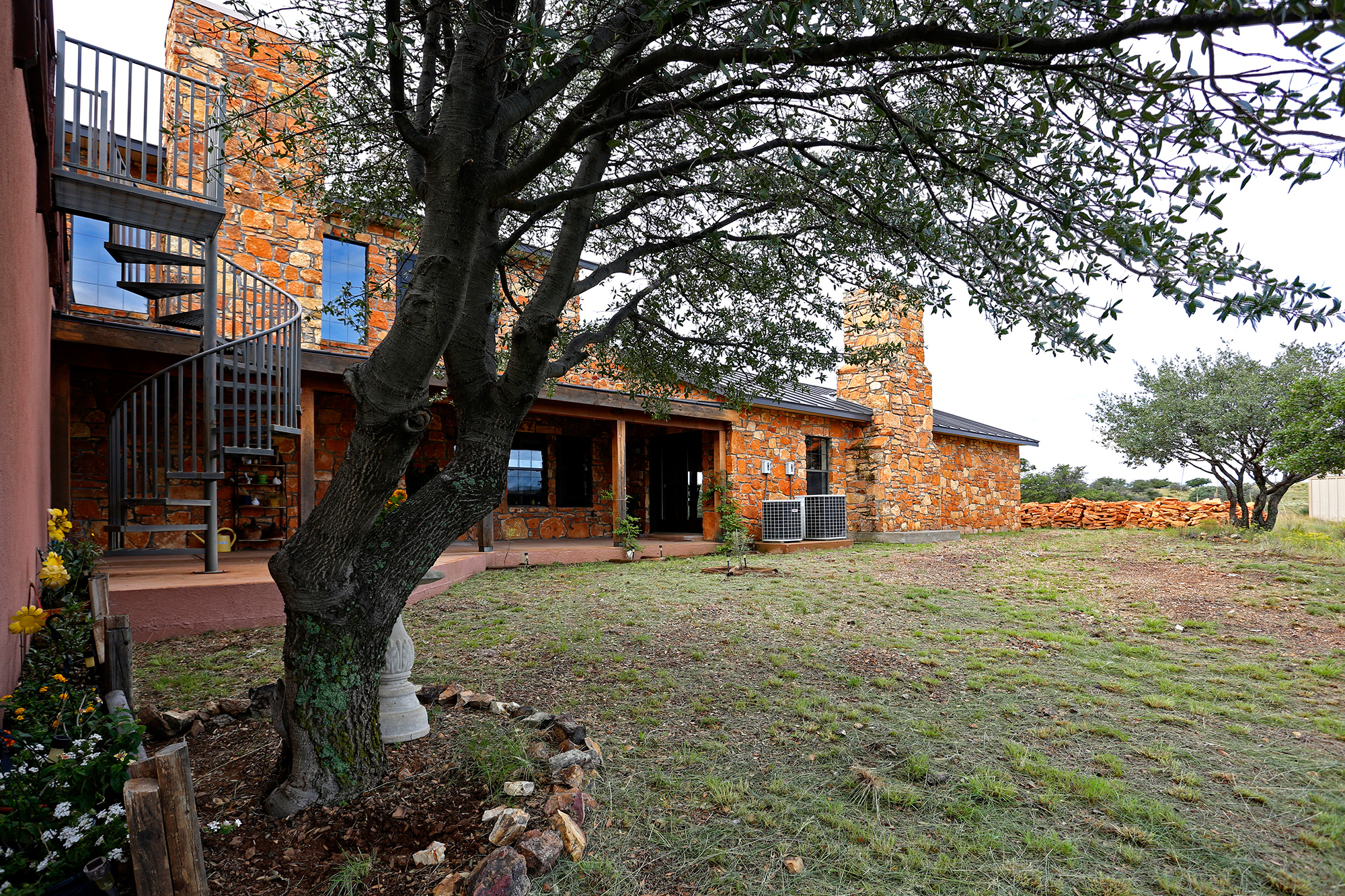 Covered Porch and Stairs to Deck (South Side)