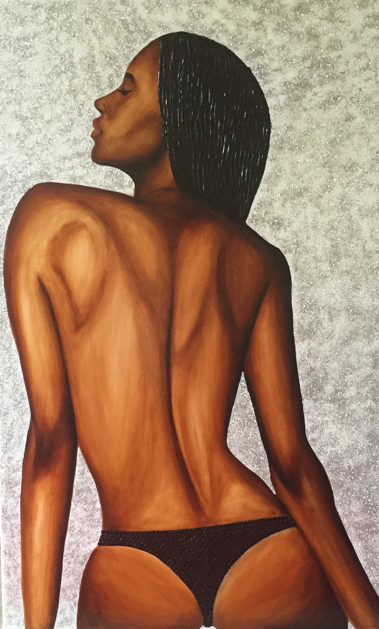 ABOVE: "SHENNAI" 75CM X 120CM MIXED MEDIA ON CANVAS