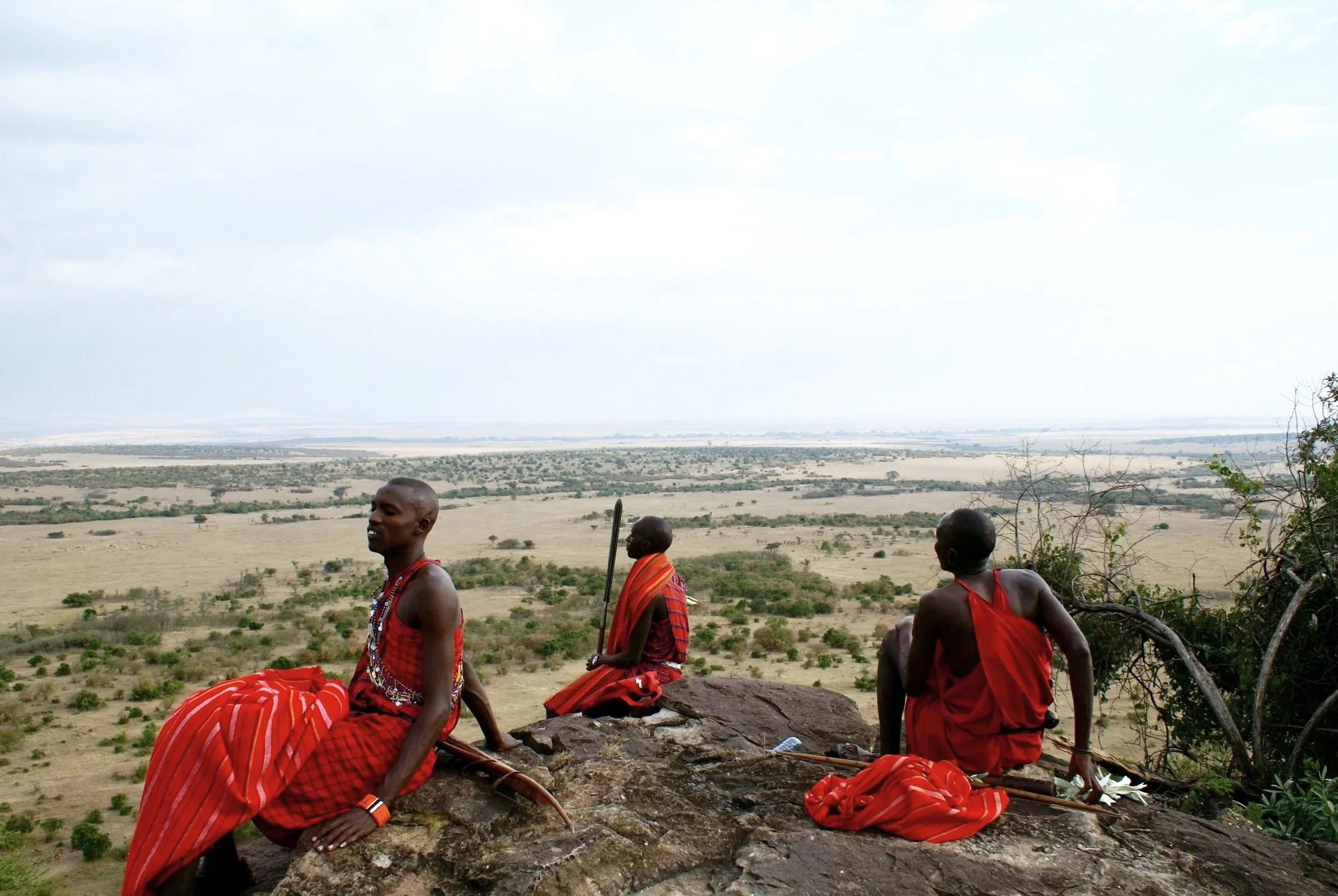 Overlooking the vast plains of the Masai Mara in Kenya
