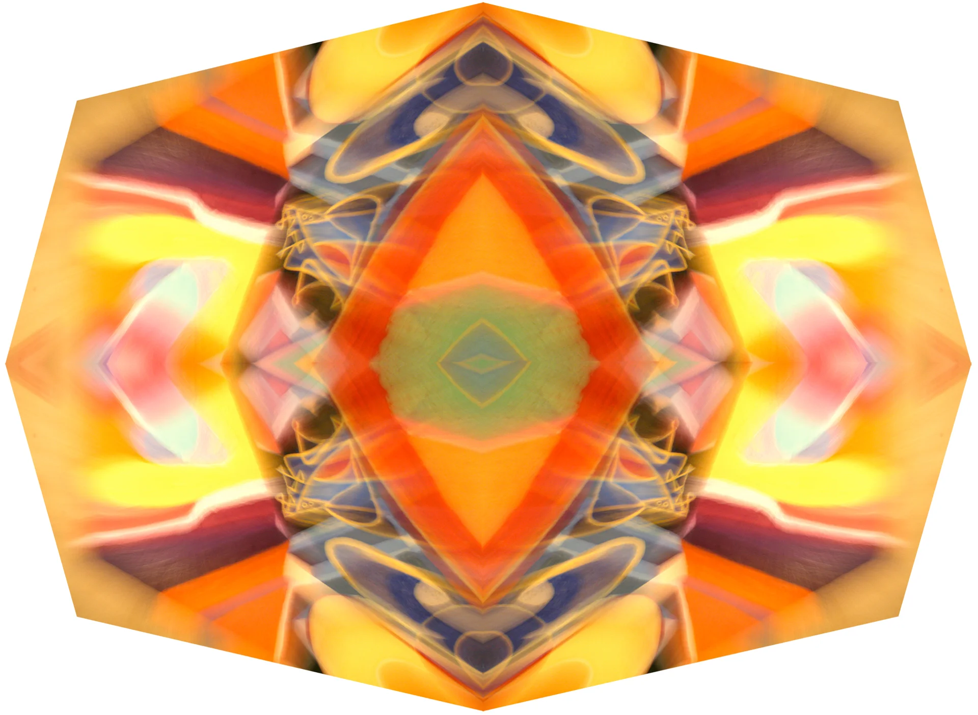 Medallion, 27"H x 36"W x 3"D. C-type lambda print mounted on acrylic. LED Light box or Translucent. For Sale. Contact for Information.