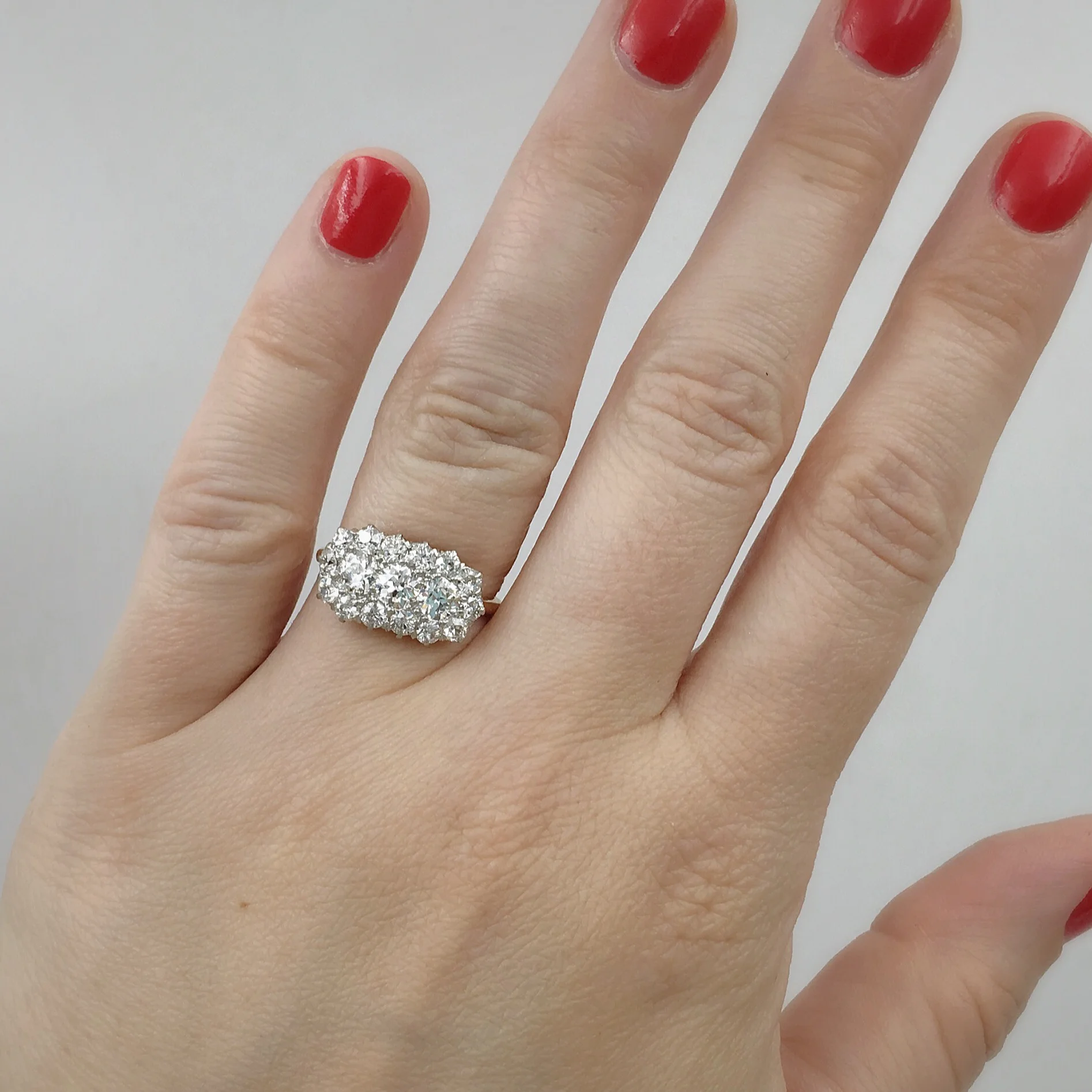 edwardian diamond ring, diamond dinner ring, reverie vintage jewelry nyc, estate jewelry nyc, antique jewelry nyc