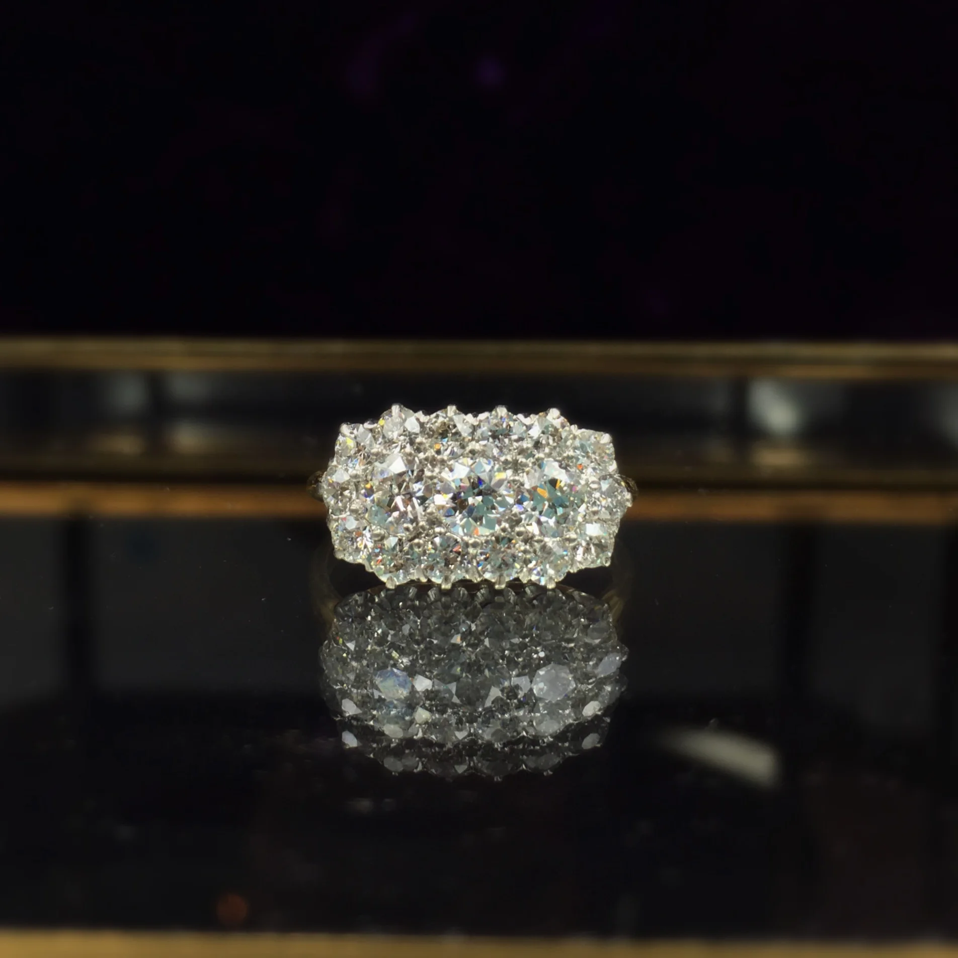 edwardian diamond ring, diamond dinner ring, reverie vintage jewelry nyc, estate jewelry nyc, antique jewelry nyc