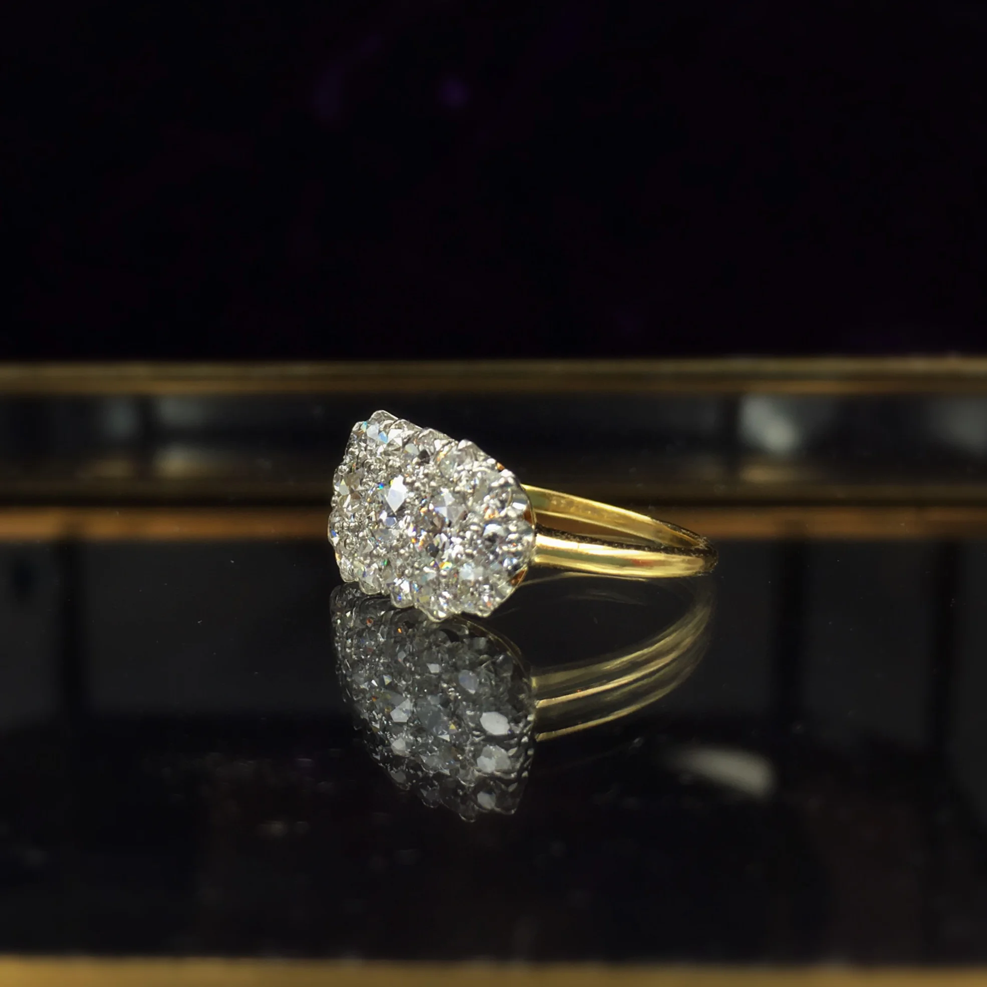 edwardian diamond ring, diamond dinner ring, reverie vintage jewelry nyc, estate jewelry nyc, antique jewelry nyc