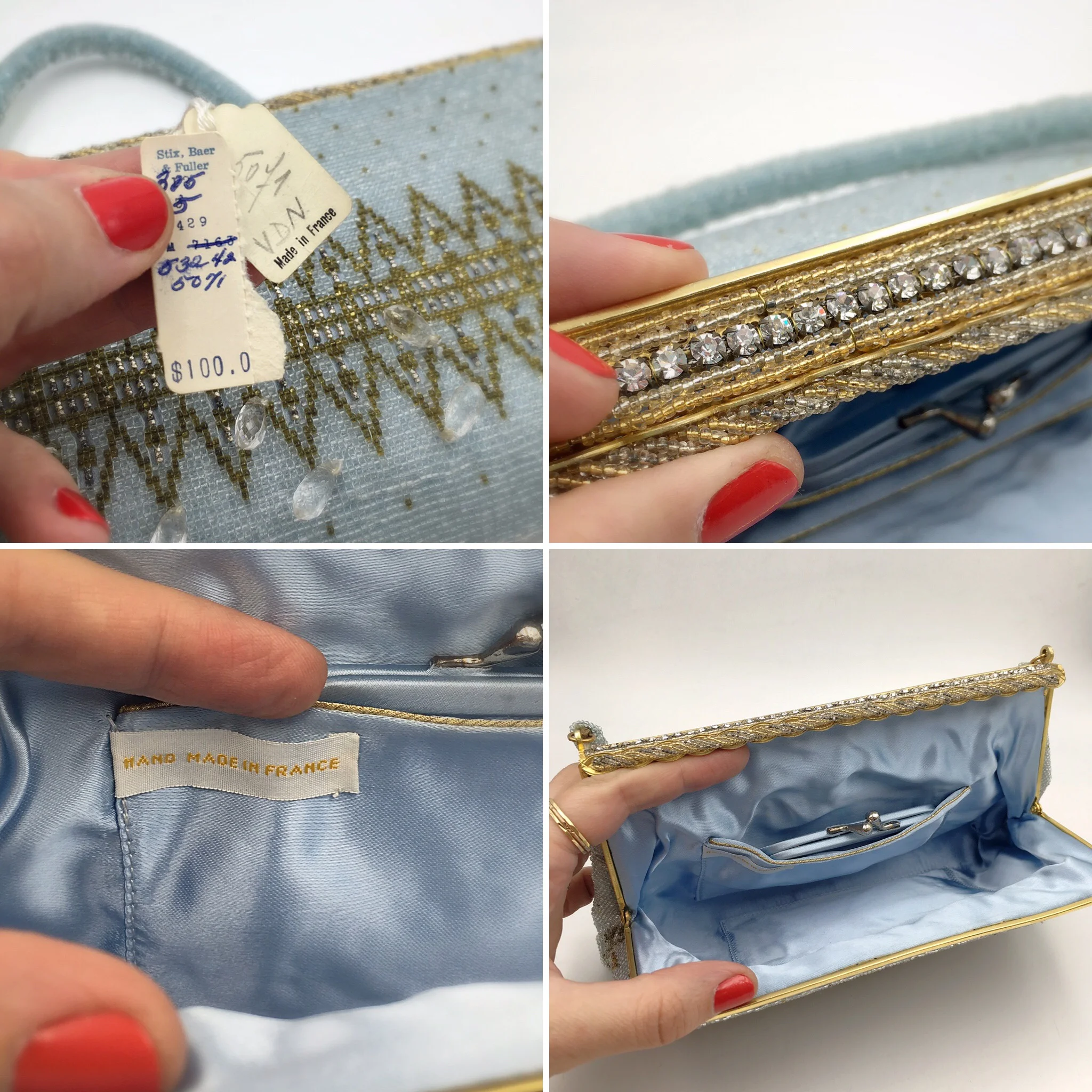 vintage bridal purse, vintage evening bag, mid century accessories, reverie vintage nyc