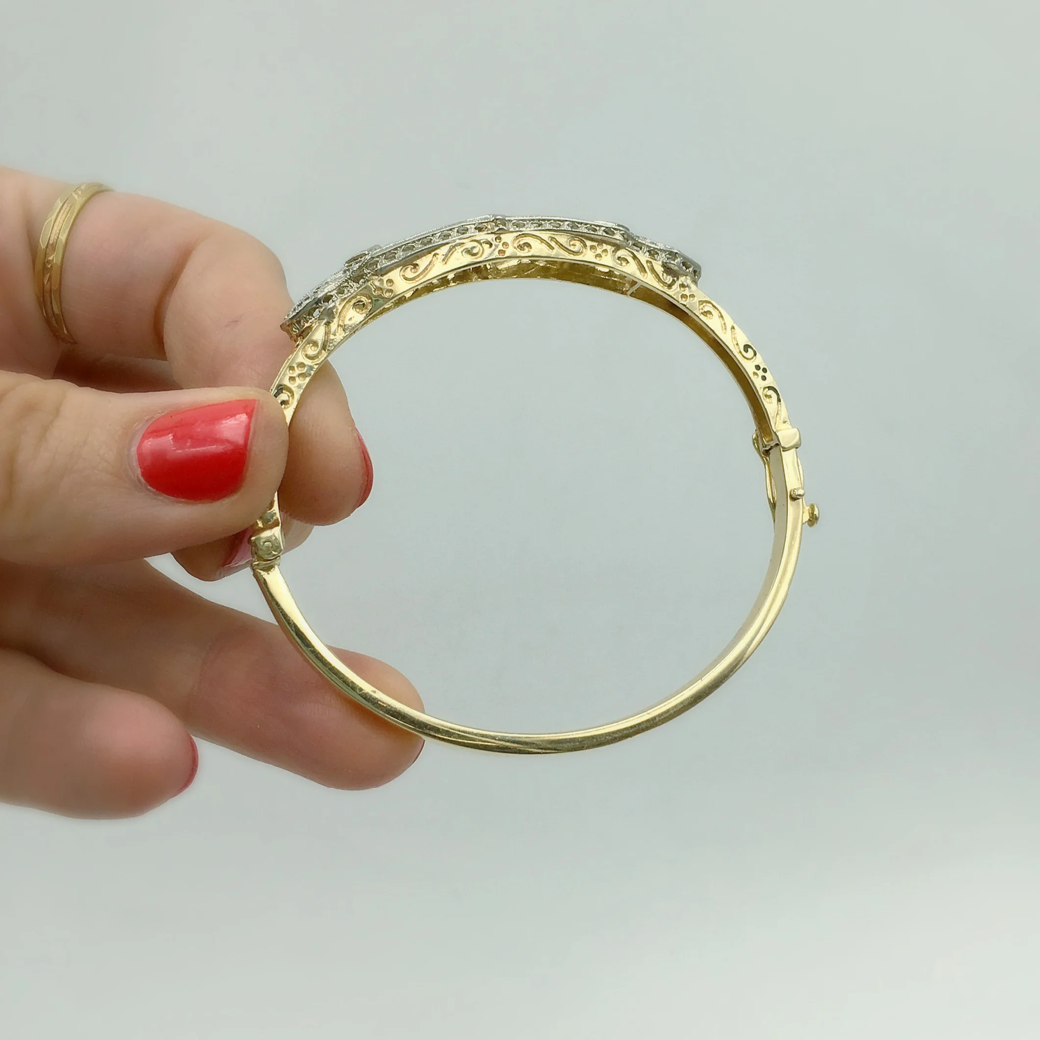 antique filigree wedding bracelet, vintage bridal, Reverie estate jewelry NYC 