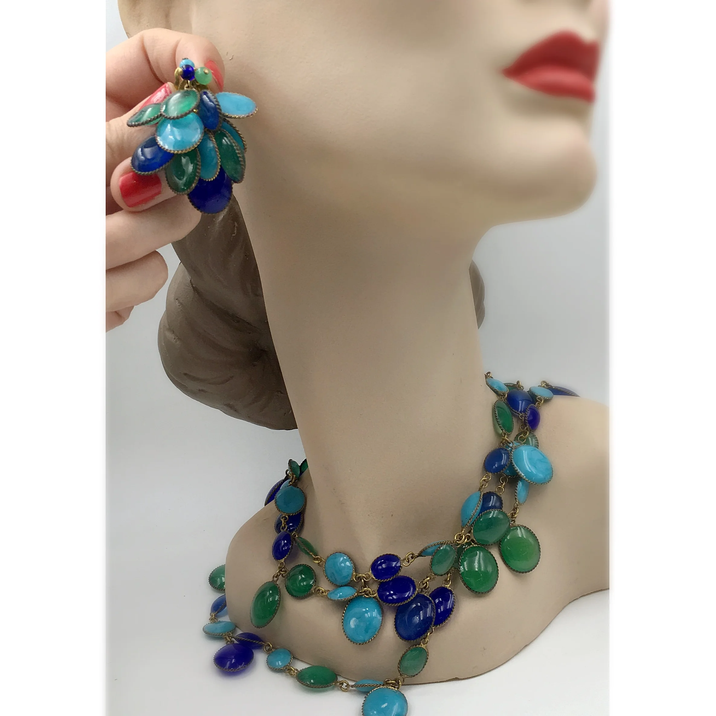 Gripoix for Jacques Fath or Chanel, vintage designer jewelry