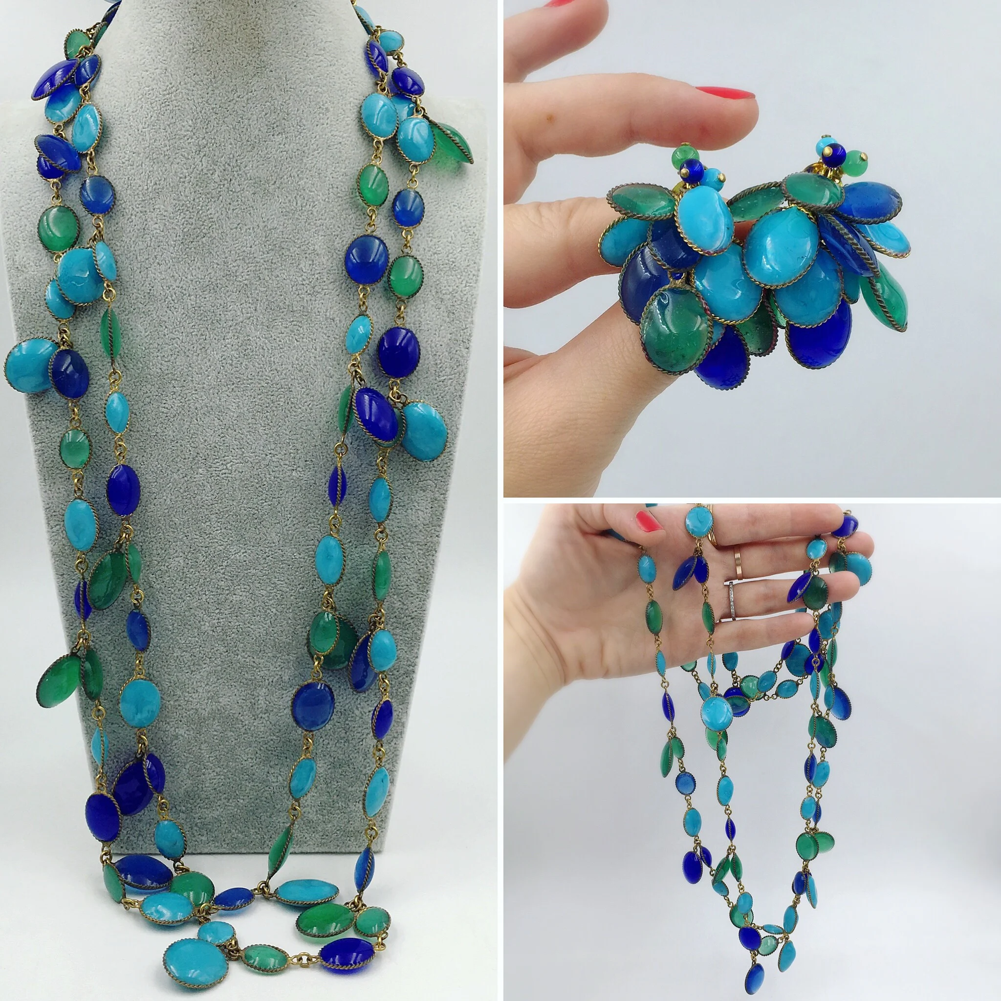 Gripoix for Jacques Fath or Chanel, vintage designer jewelry