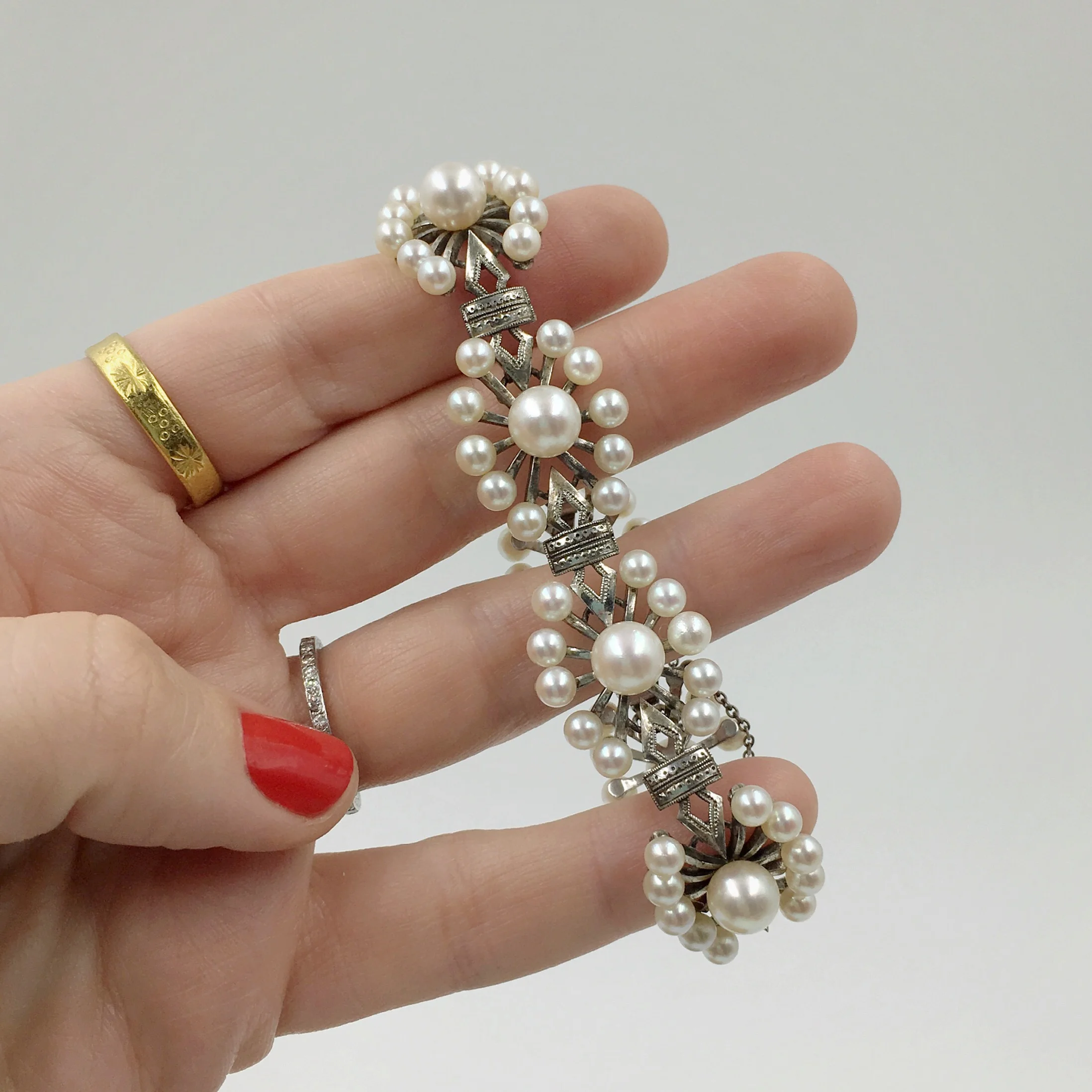 mikimoto pearl wedding bracelet reverie vintage jewelry nyc