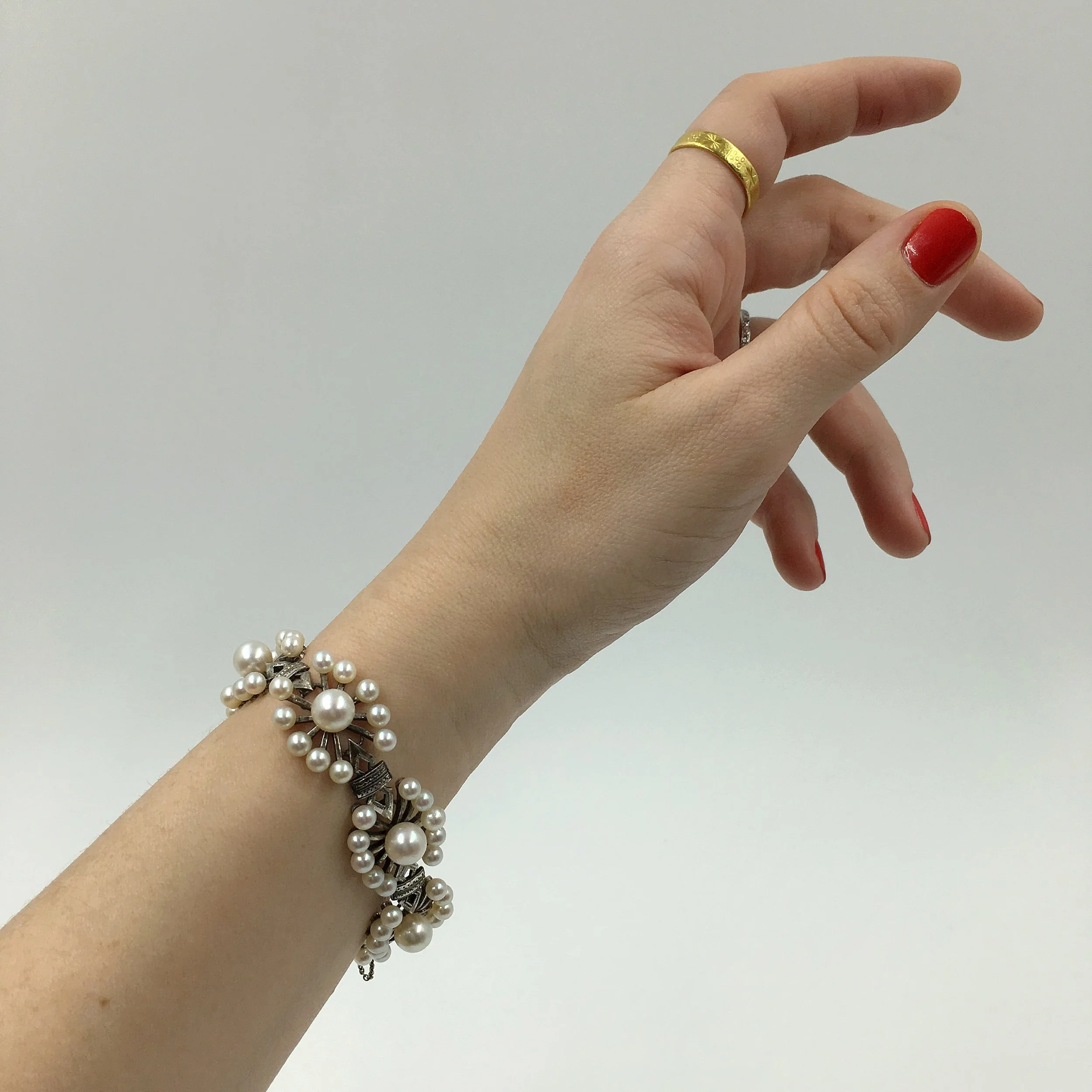 mikimoto pearl wedding bracelet reverie vintage jewelry nyc