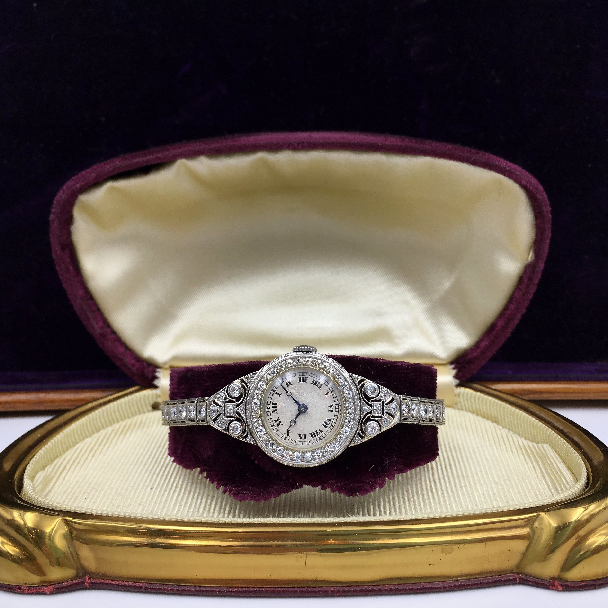 Meylan platinum diamond watch Reverie estate jewelry nyc