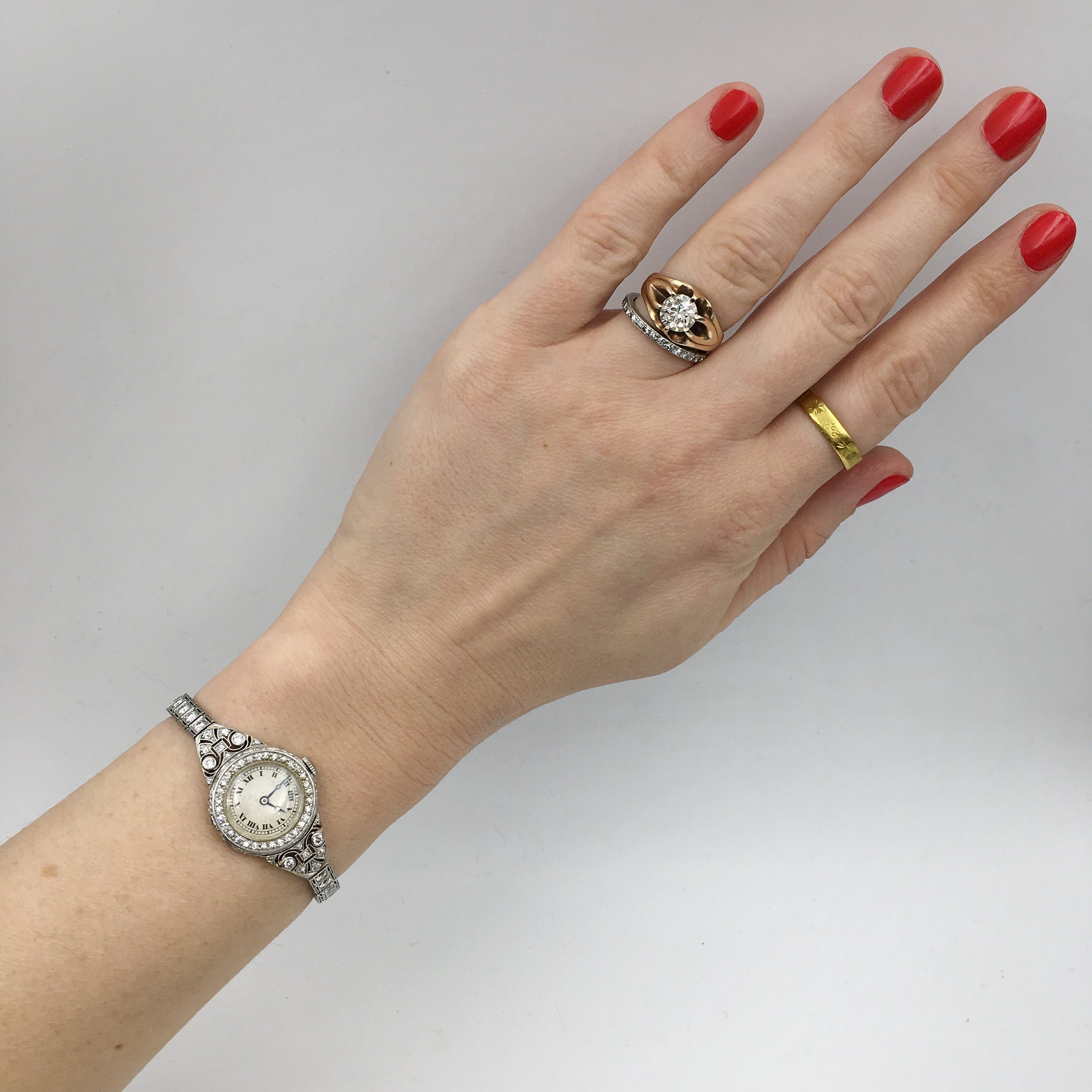 C H Meylan platinum diamond wrist watch Reverie estate jewelry NYC