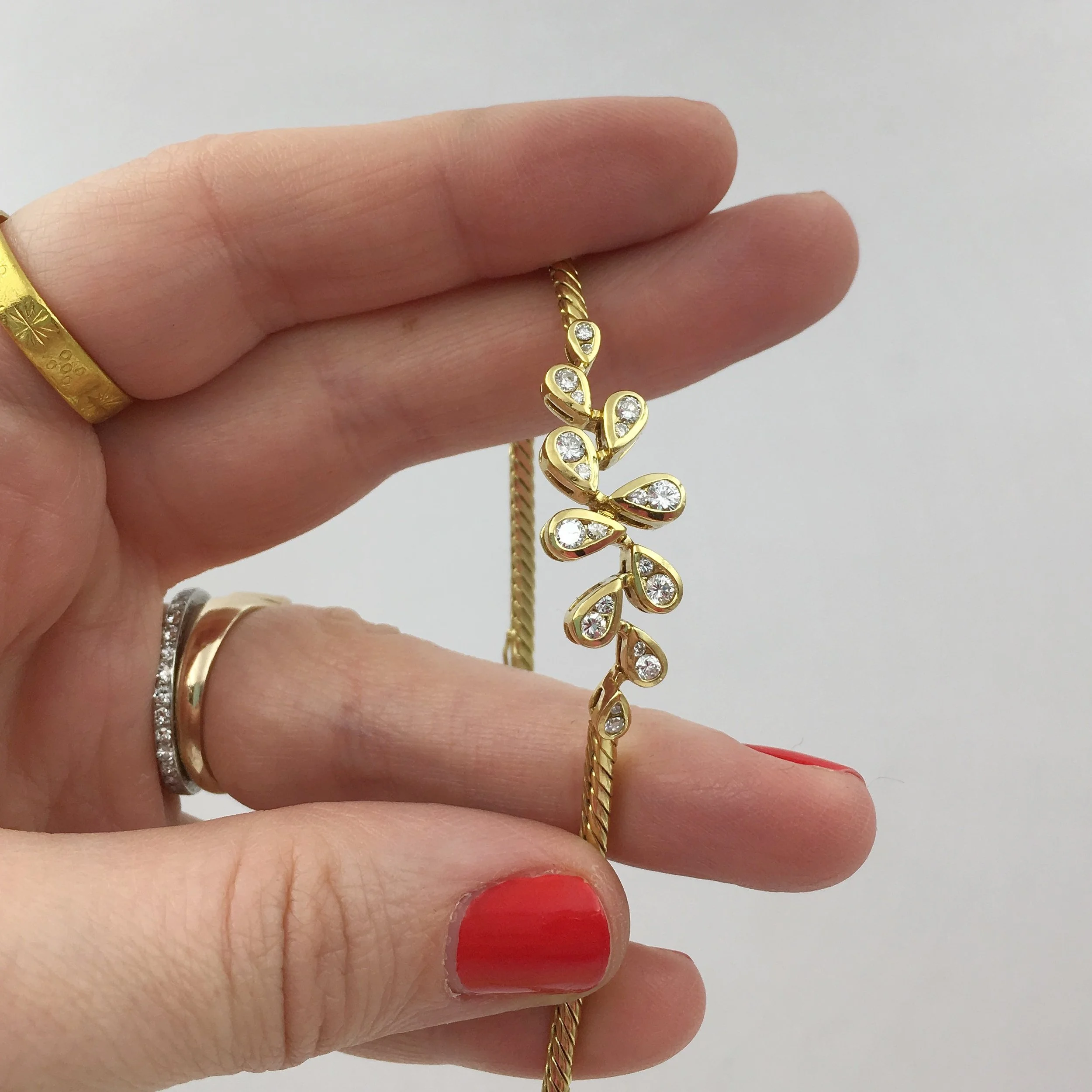 Vintage Italian gold diamond bracelet Reverie estate jewelry NYC