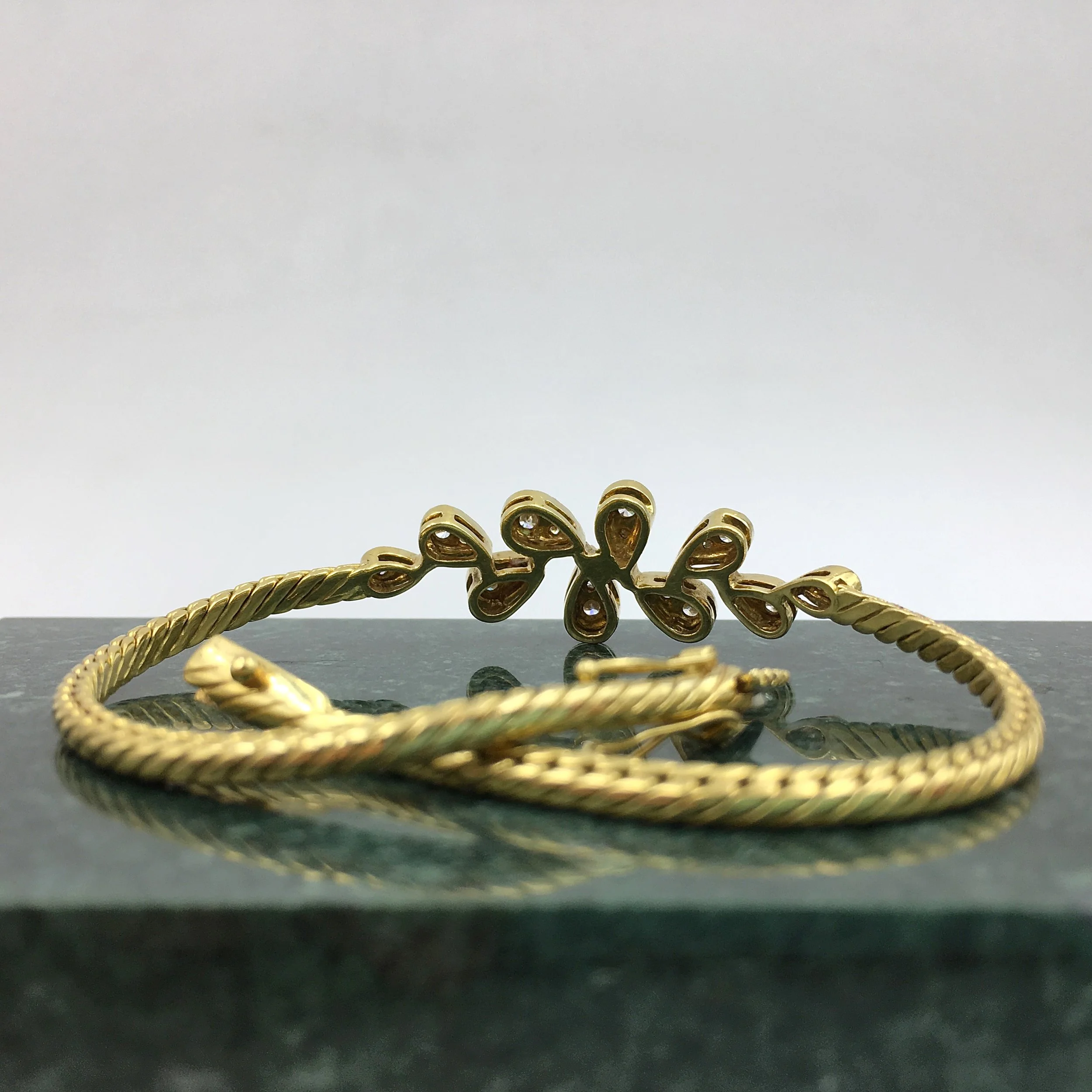 Vintage Italian gold diamond bracelet Reverie estate jewelry NYC