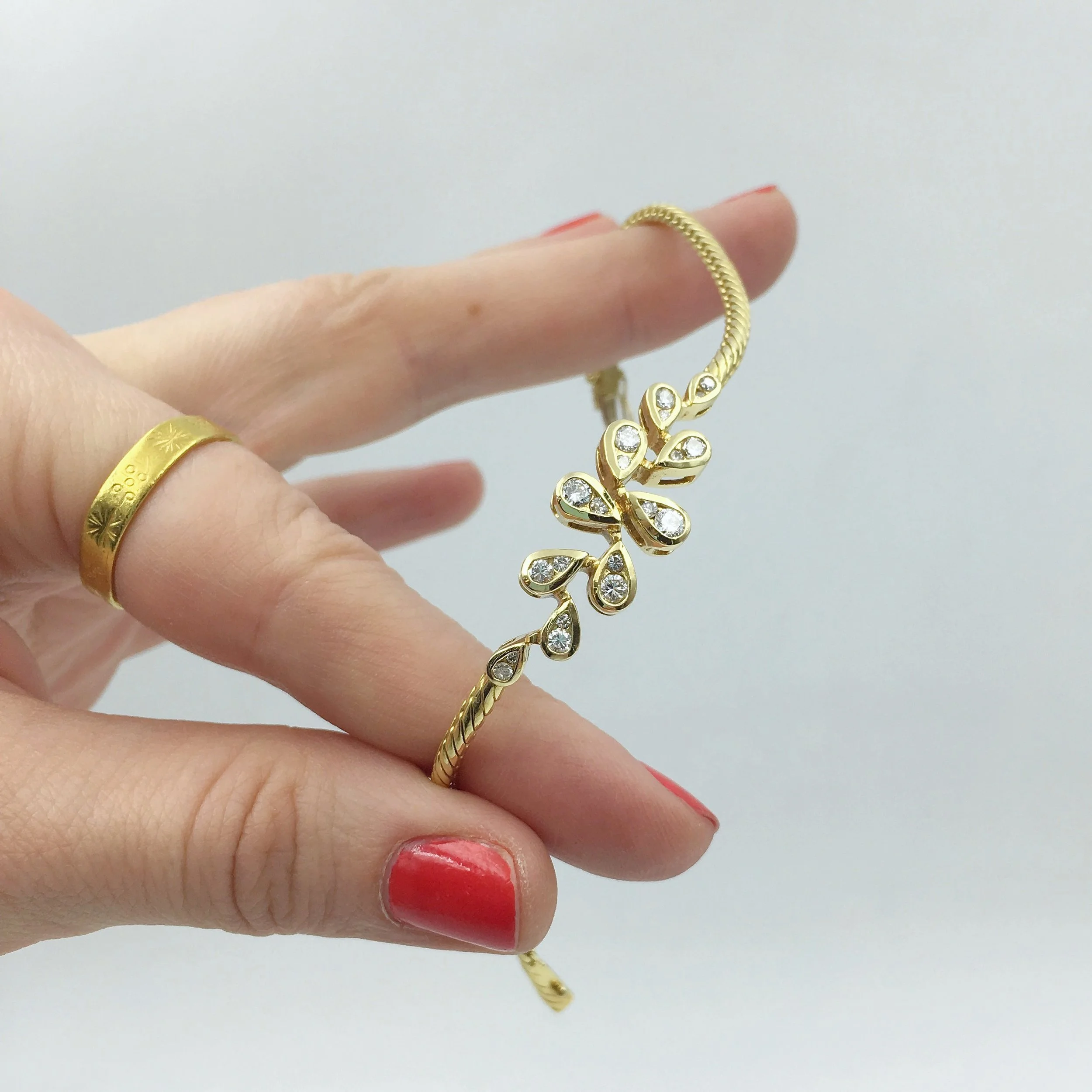 Vintage Italian gold diamond bracelet Reverie estate jewelry NYC
