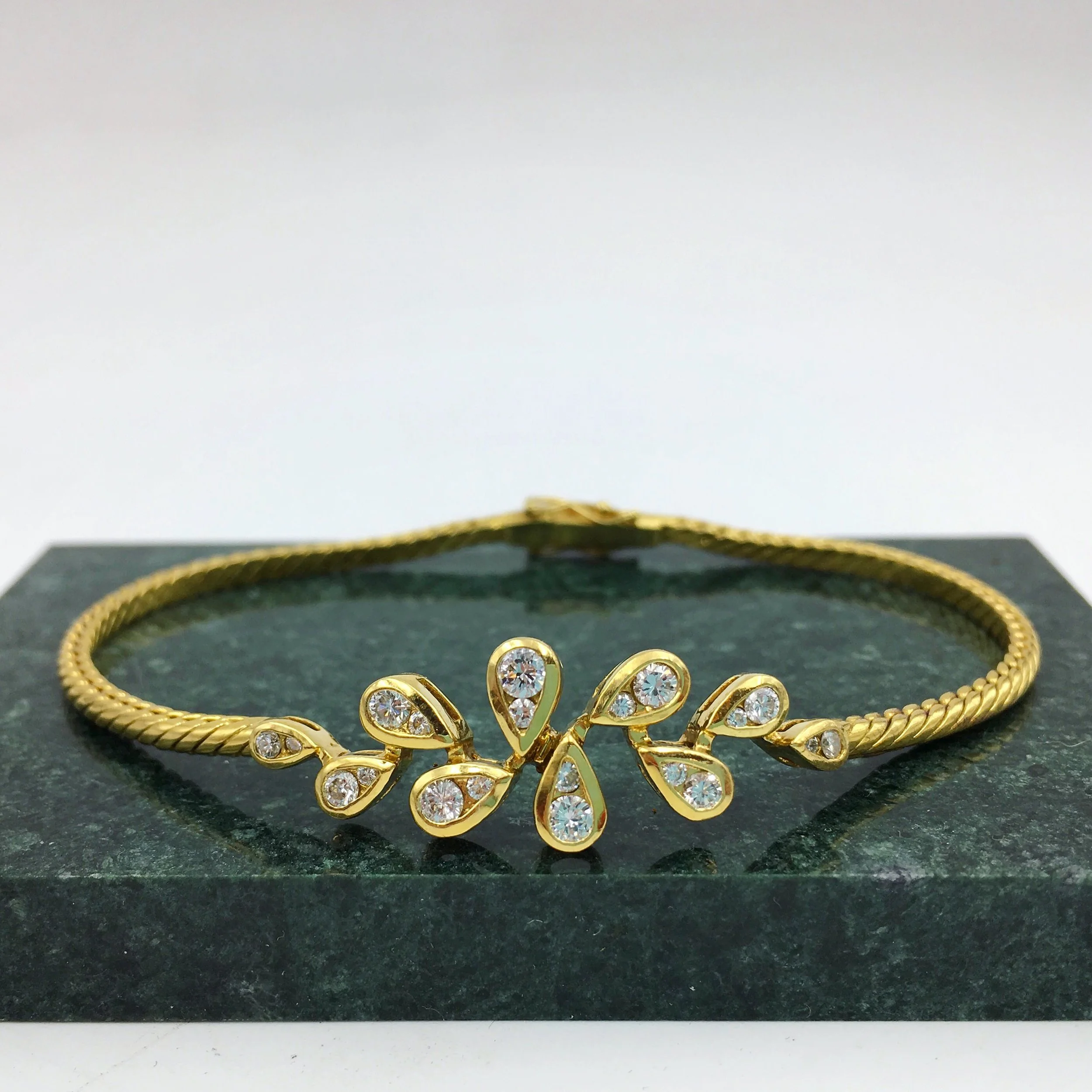 Vintage Italian gold diamond bracelet Reverie estate jewelry NYC