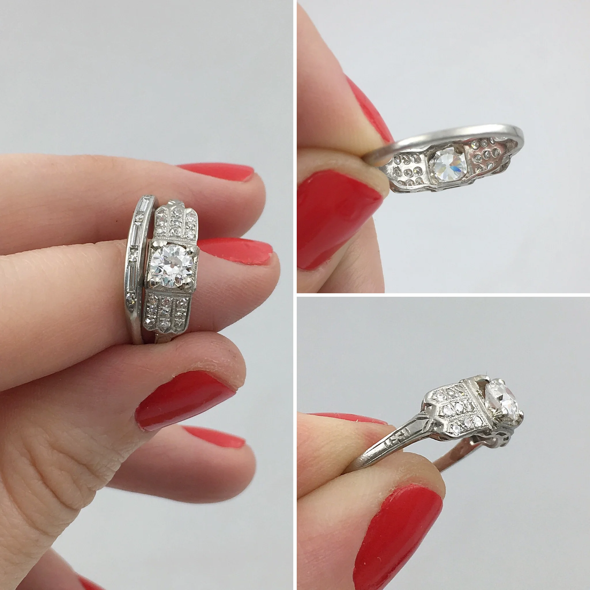 Streamline Art Deco engagement ring Reverie estate jewelry NYC