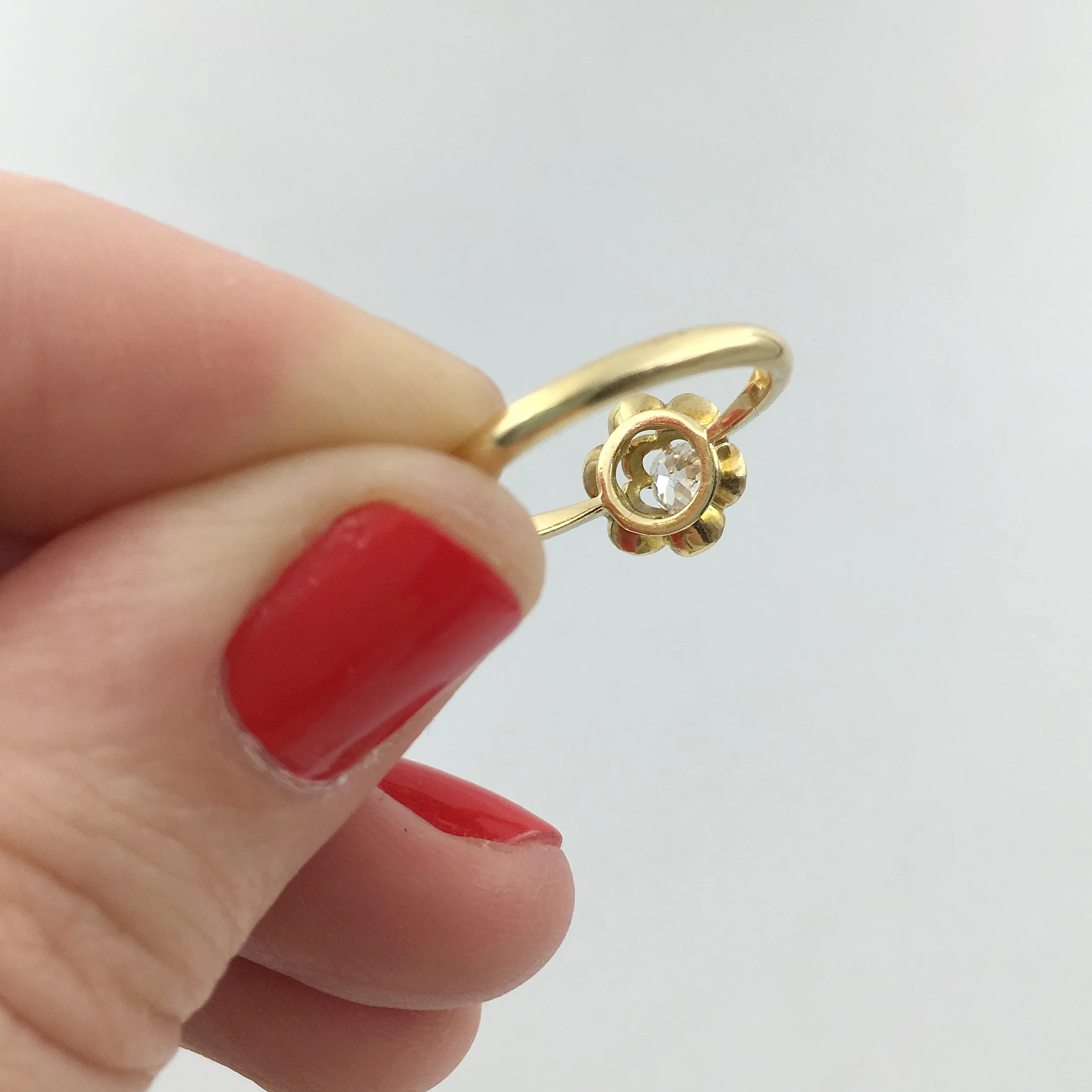 Antique cushion cut diamond engagement ring Reverie antique jewelry NYC