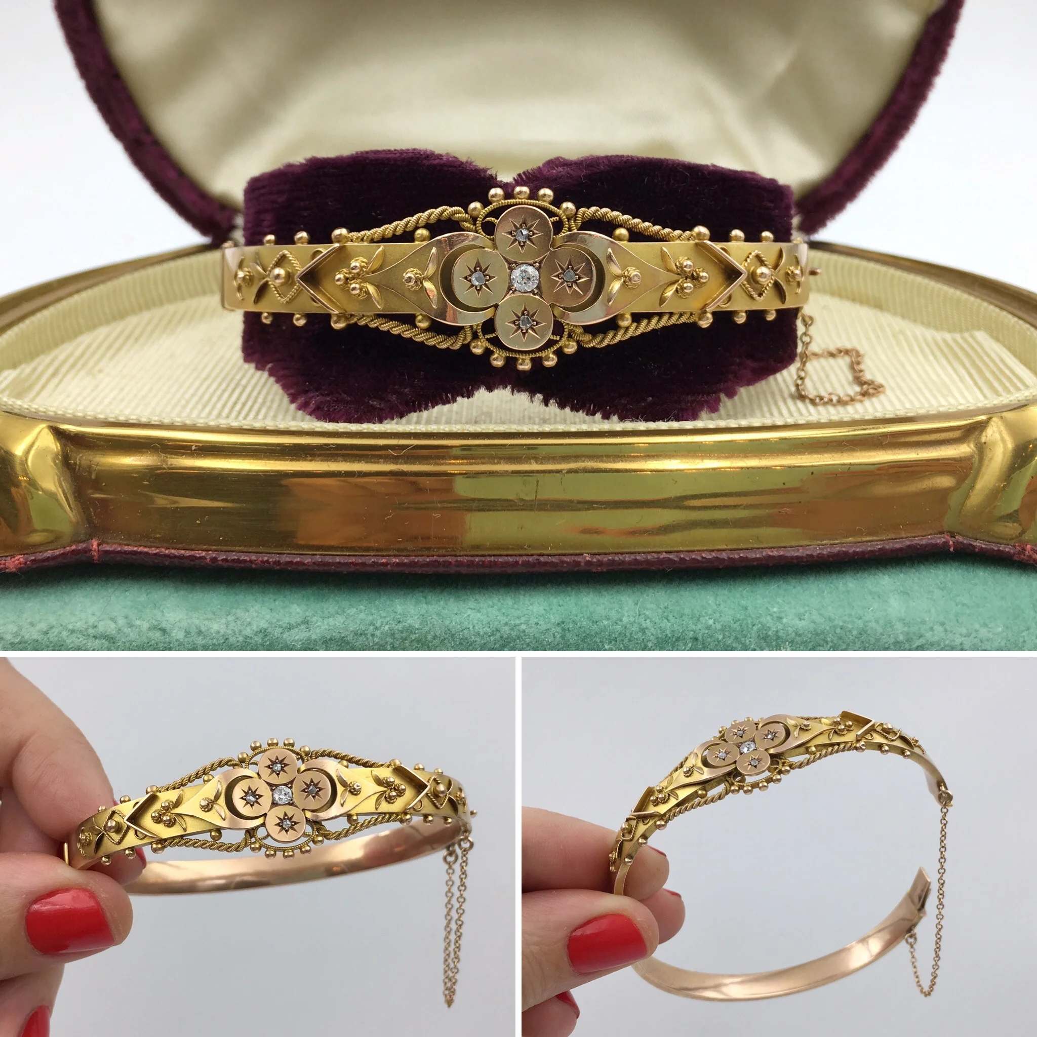 Victorian gold bangle Reverie antique estate jewelry NYC