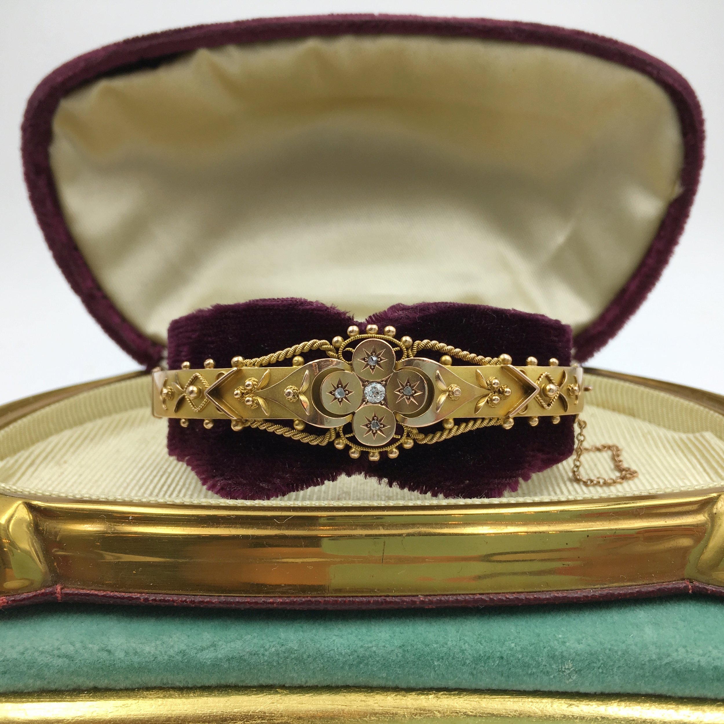 Victorian Old Mine Cut Diamond Bracelet, Made in England Circa 1900 ...