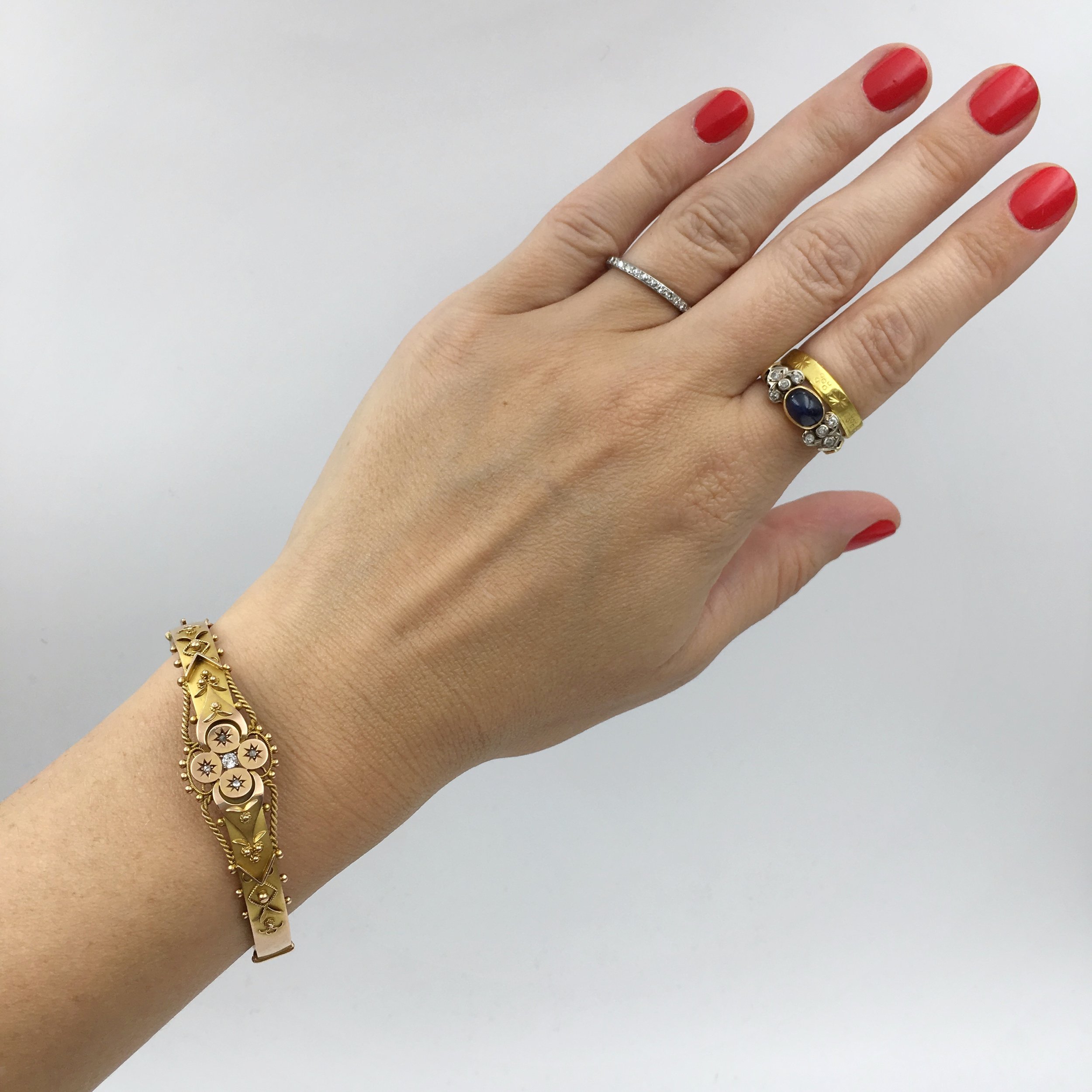 Victorian gold bangle Reverie antique estate jewelry NYC