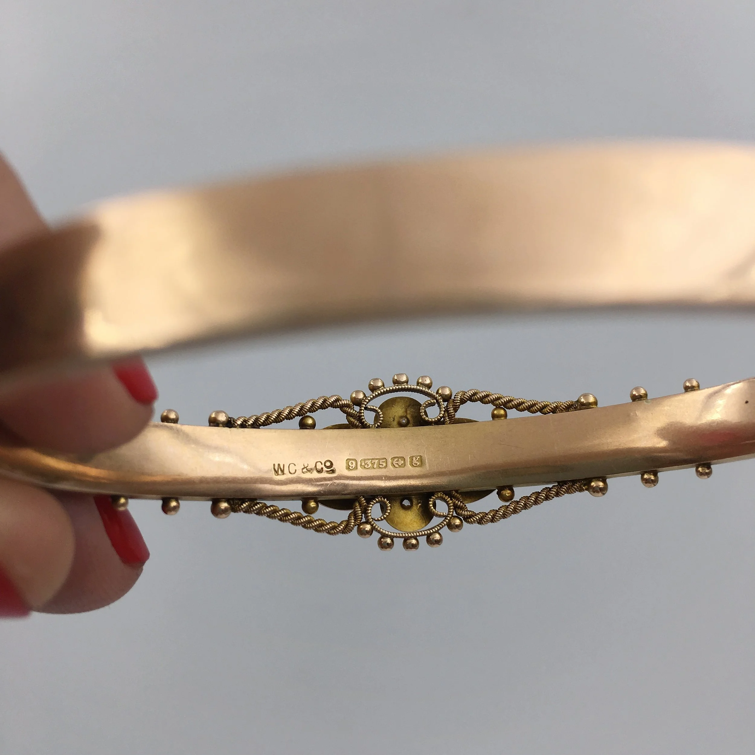 Victorian gold bangle Reverie antique estate jewelry NYC