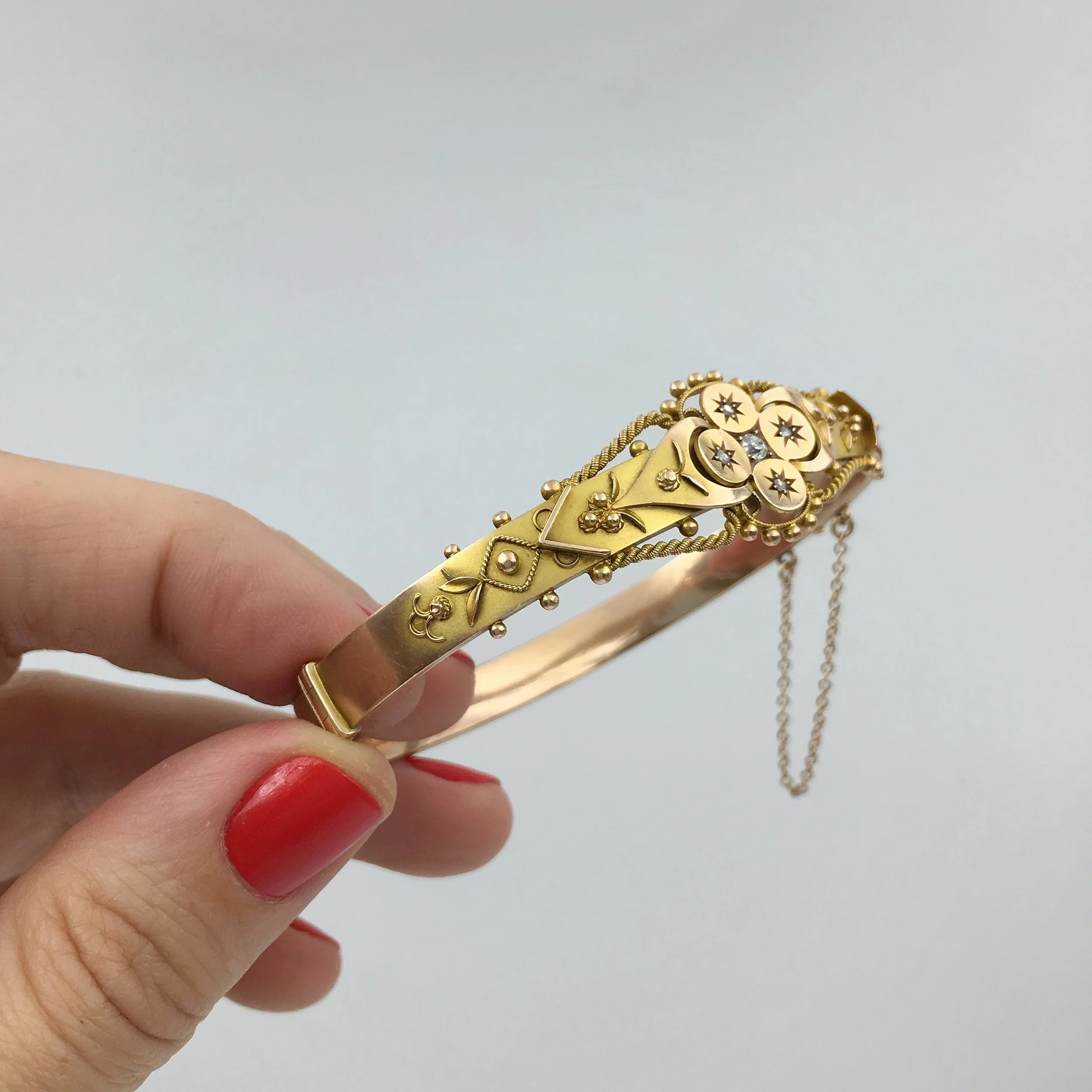 Victorian gold bangle Reverie antique estate jewelry NYC