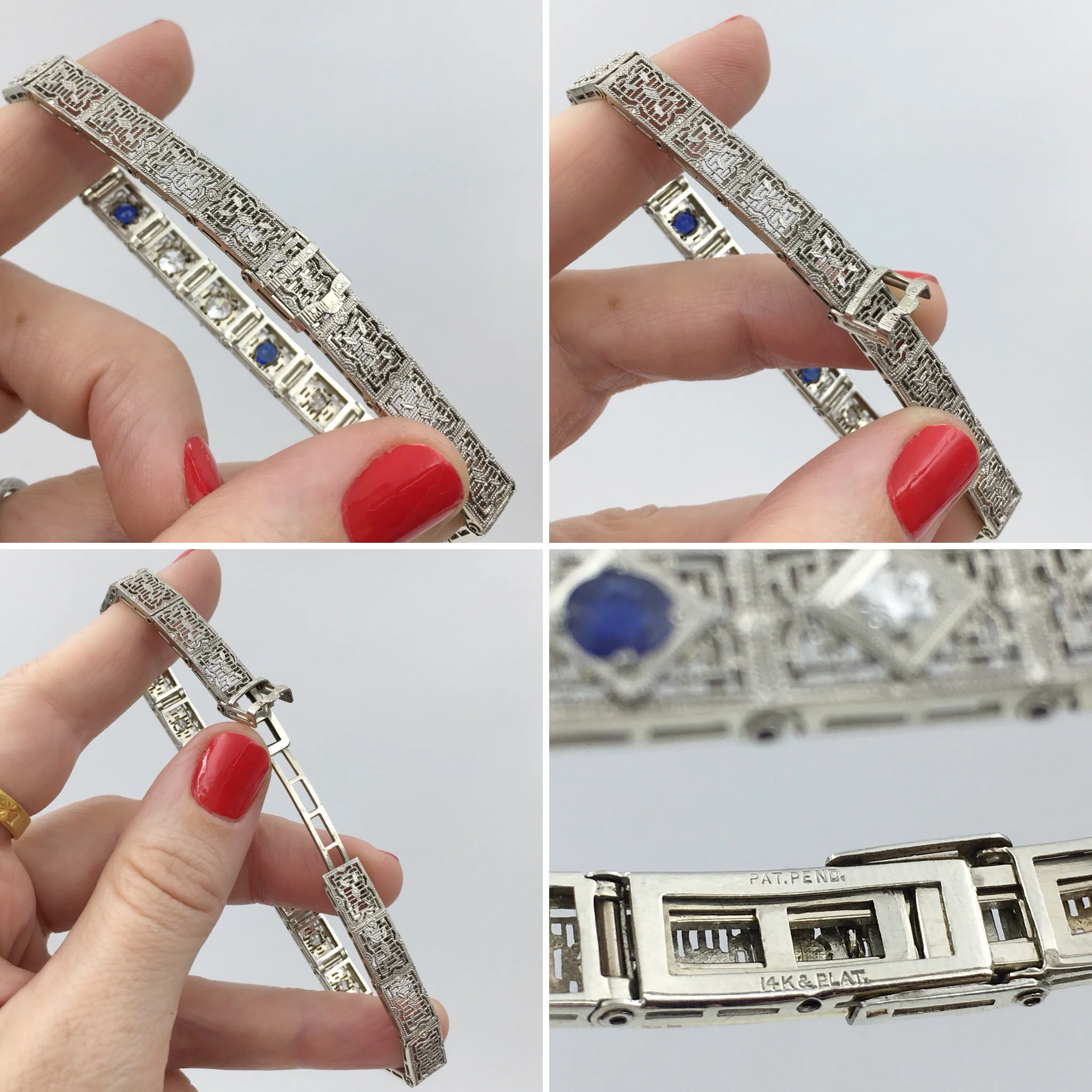 Deco filigree diamond bracelet Reverie estate jewelry NYC