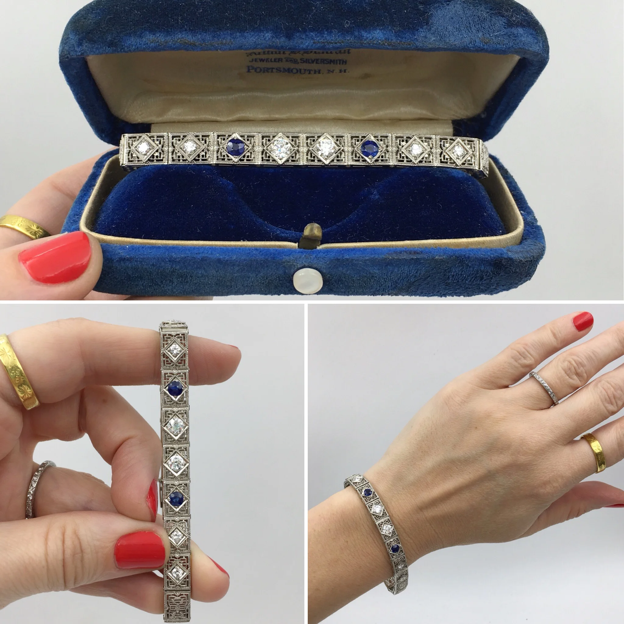 Deco filigree diamond bracelet Reverie estate jewelry NYC