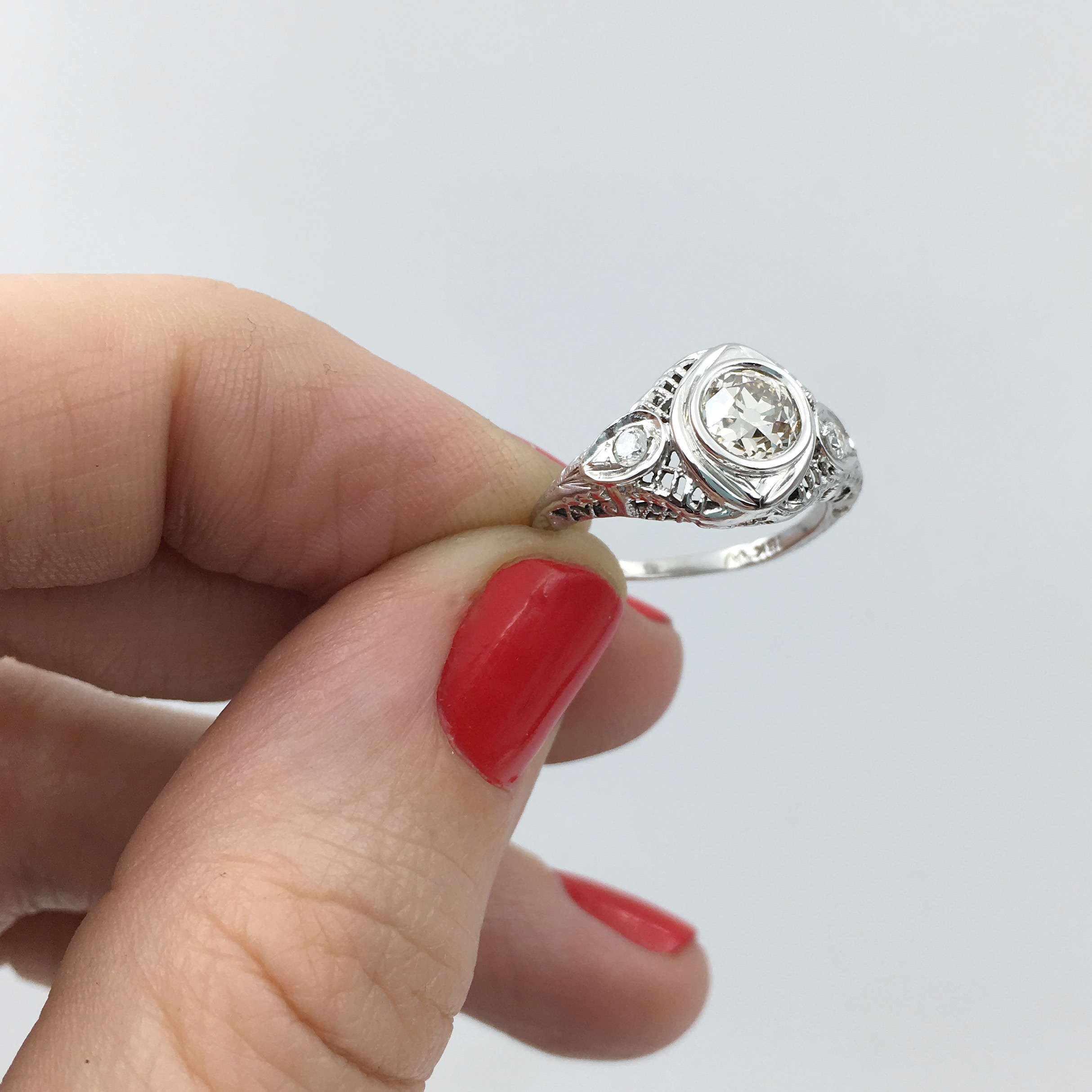 Antique old mine cut engagement ring Reverie estate jewelry NYC