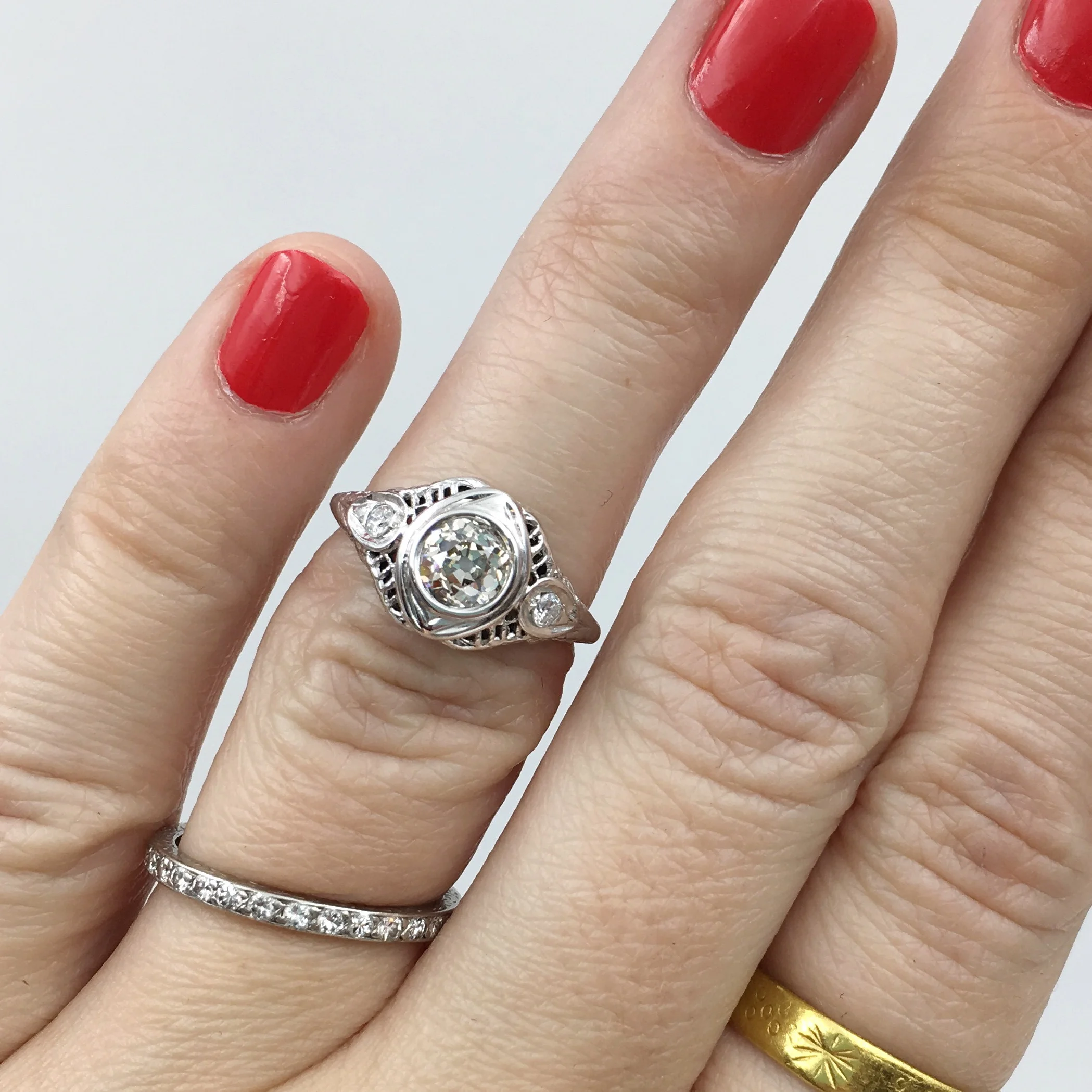 Antique old mine cut engagement ring Reverie estate jewelry NYC