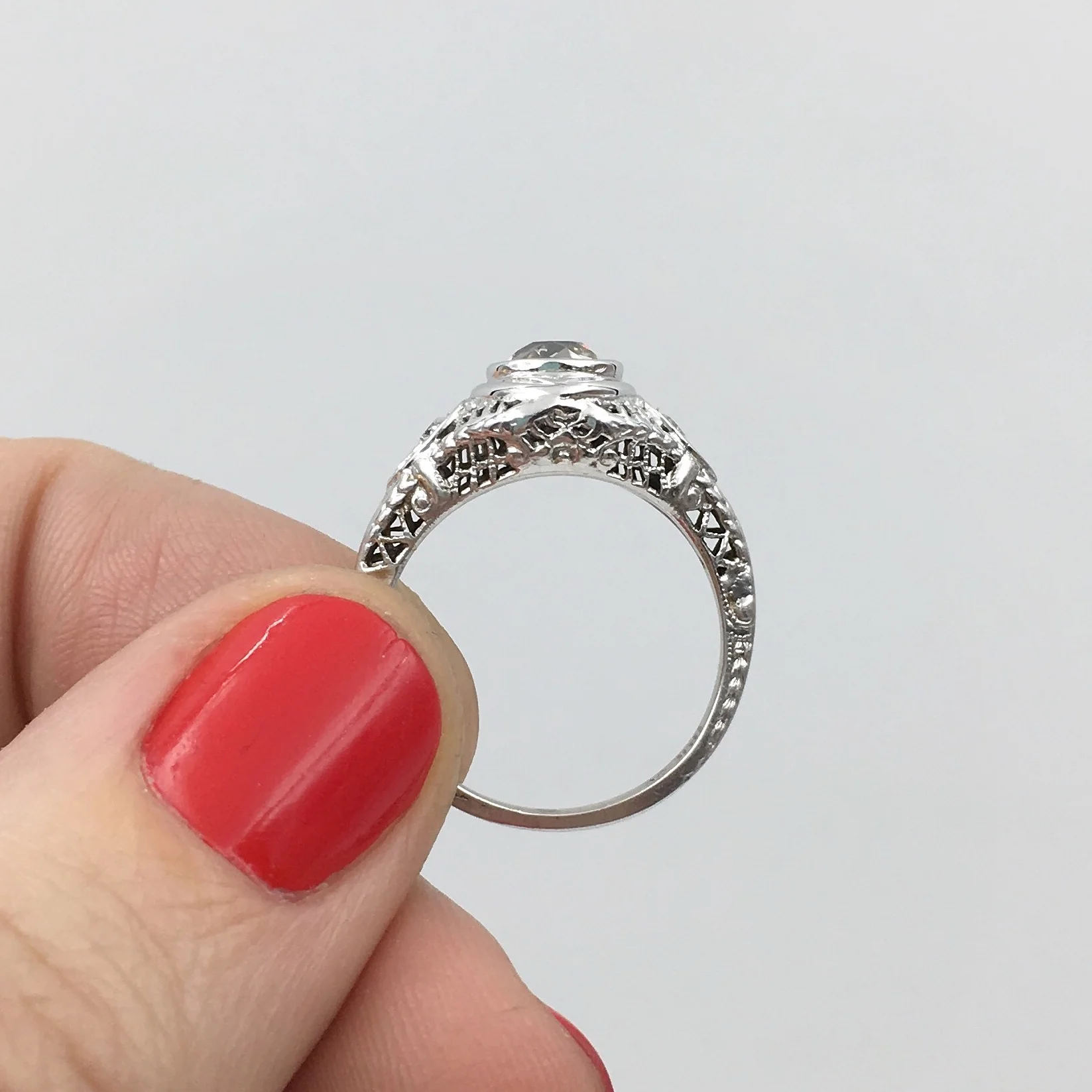 Antique old mine cut engagement ring Reverie estate jewelry NYC