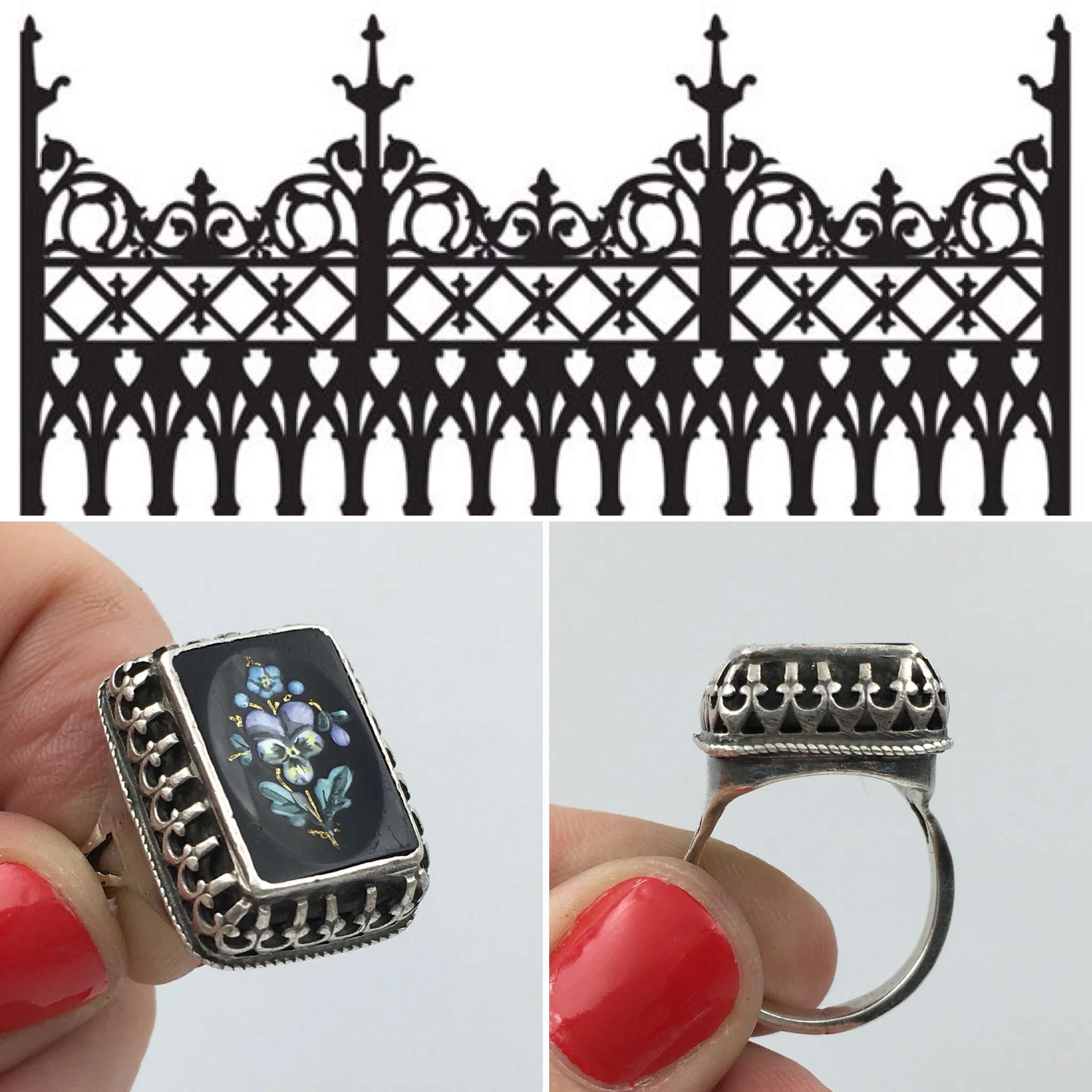 Victorian pansy ring Reverie antique jewelry NYC