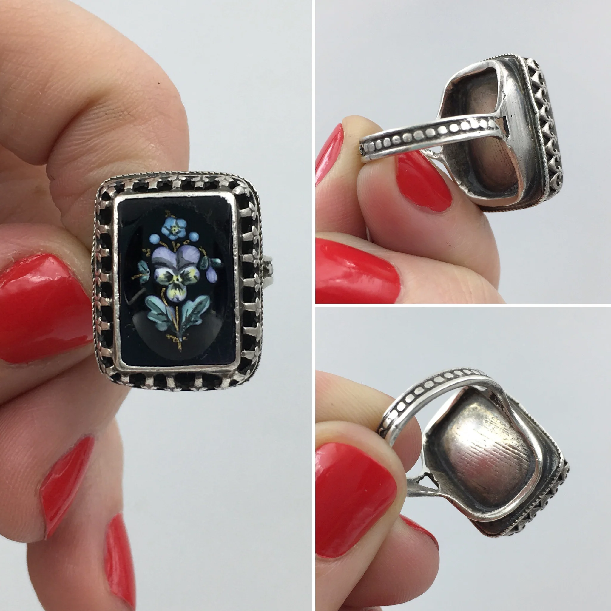 Victorian pansy ring Reverie antique jewelry NYC