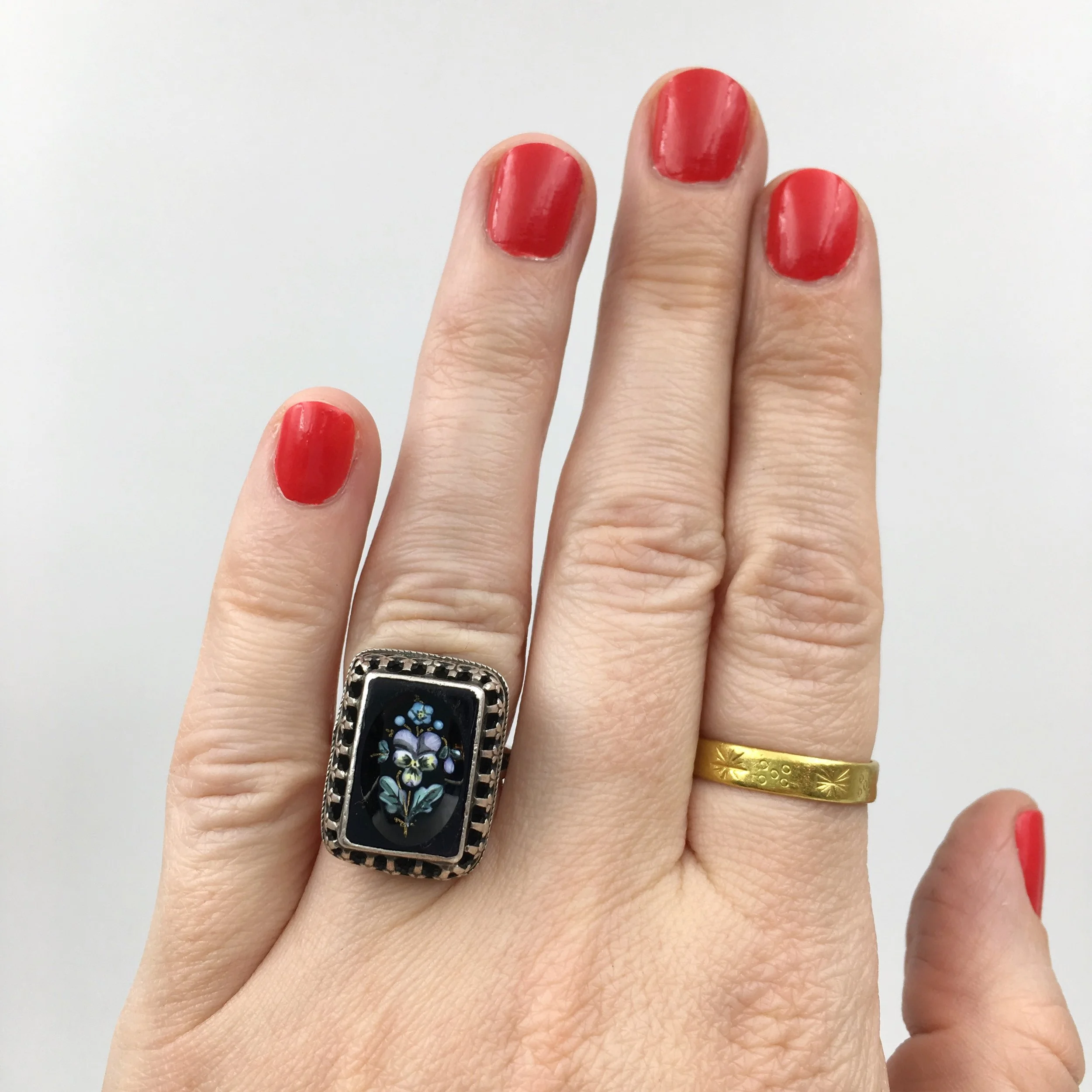 Victorian pansy ring Reverie antique jewelry NYC