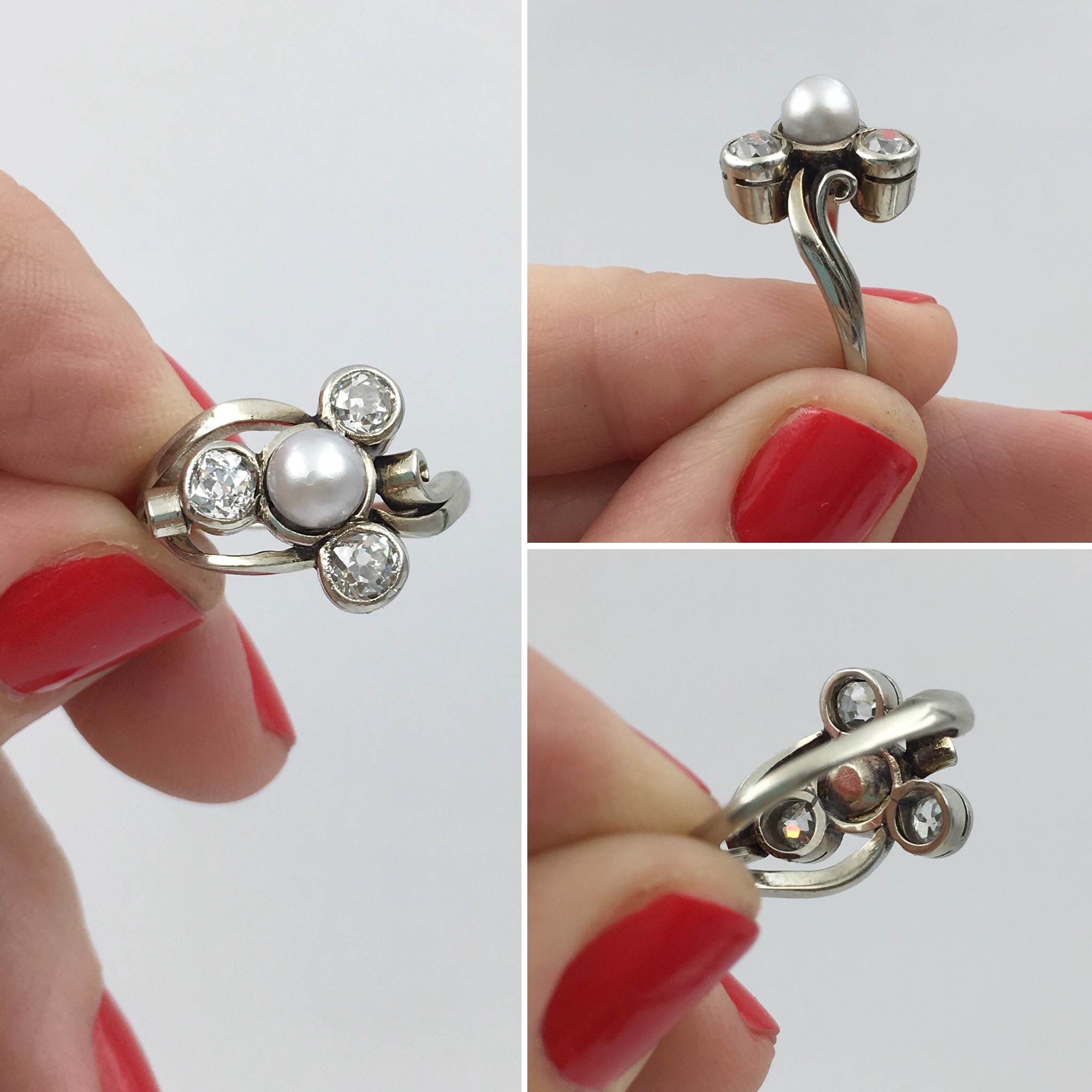 Art Nouveau old mind cut diamond ring Reverie estate jewelry NYC