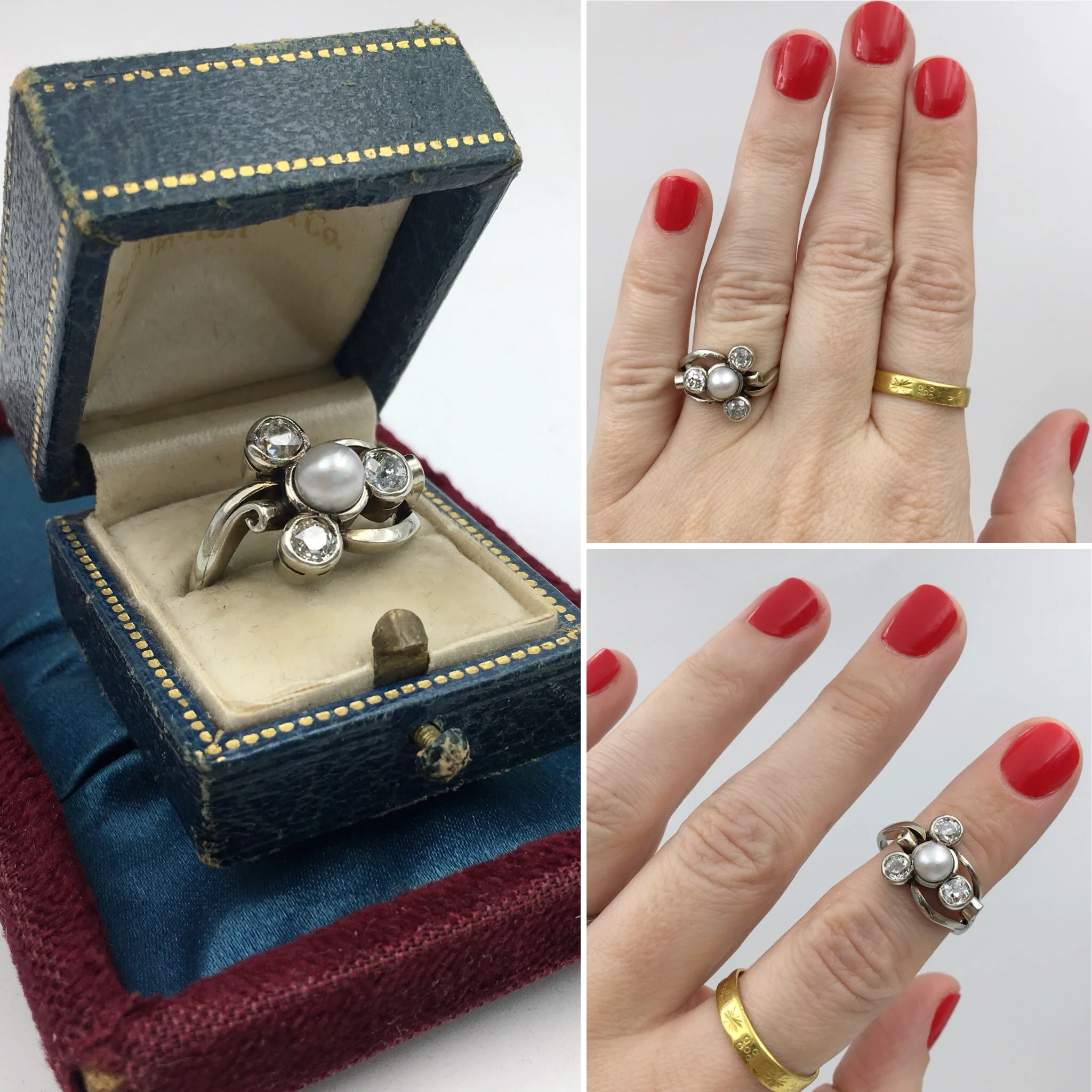 Art Nouveau old mind cut diamond ring Reverie estate jewelry NYC