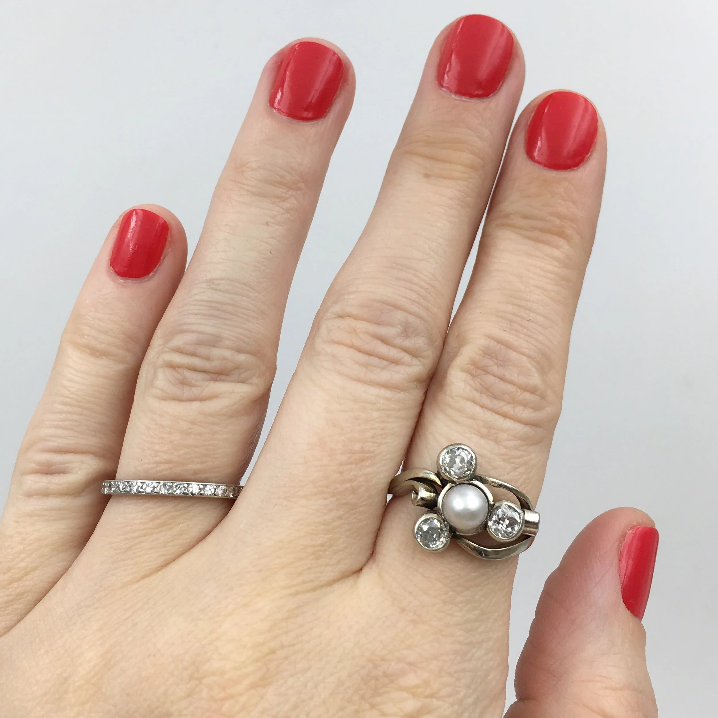 Art Nouveau old mind cut diamond ring Reverie estate jewelry NYC