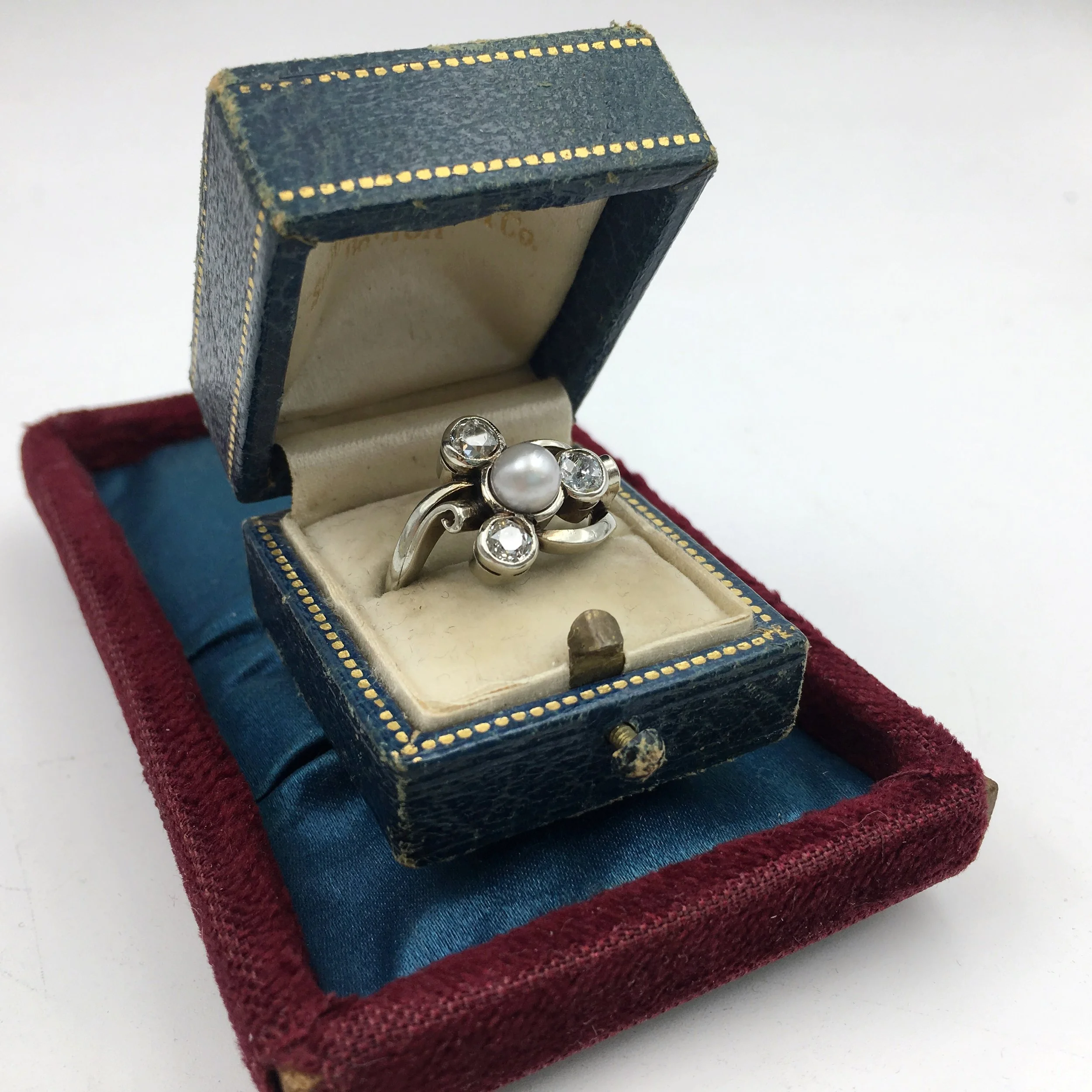 Art Nouveau old mind cut diamond ring Reverie estate jewelry NYC