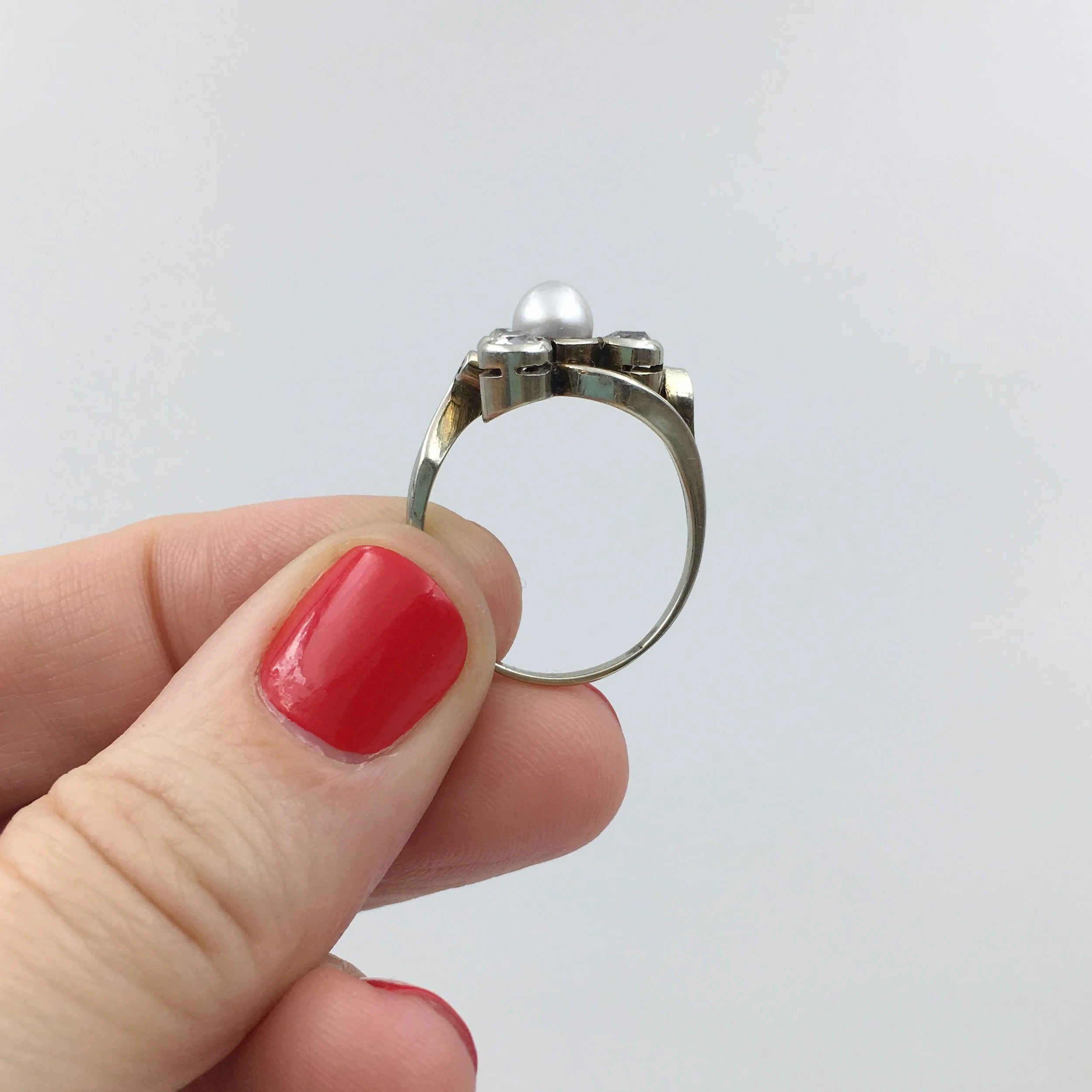 Art Nouveau old mind cut diamond ring Reverie estate jewelry NYC