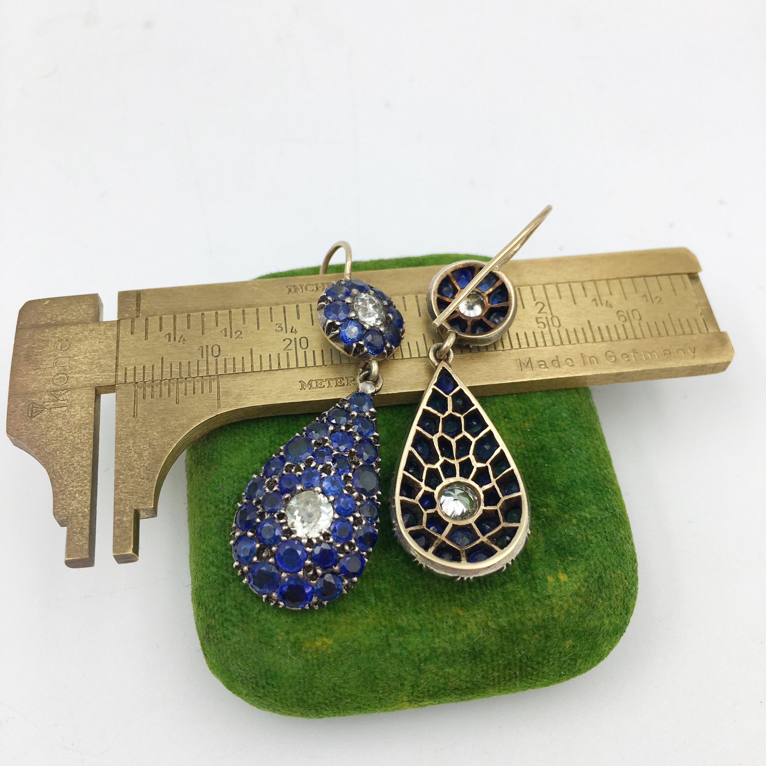 antique pave sapphire earrings Reverie estate jewelry NYC