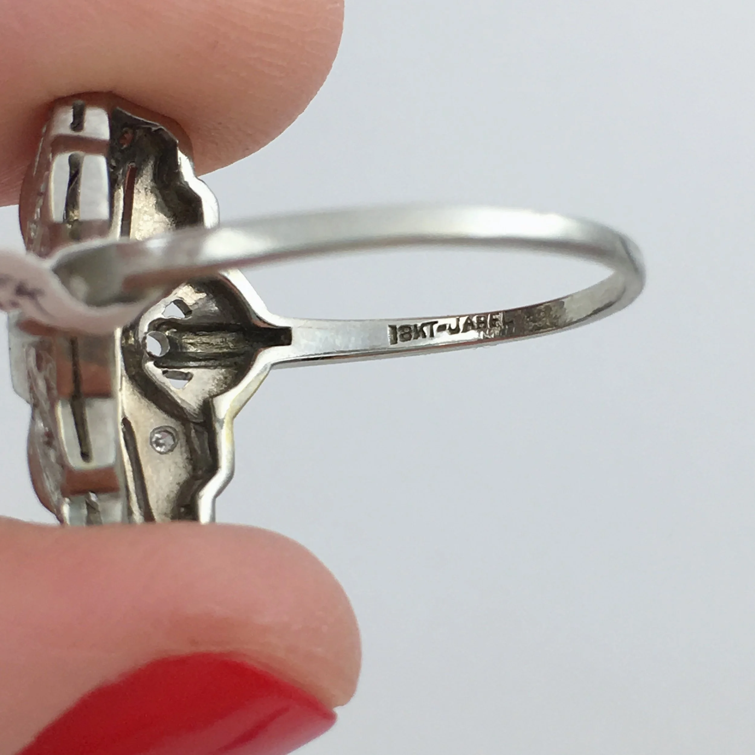 Art Deco diamond dinner ring Reverie estate jewelry NYC