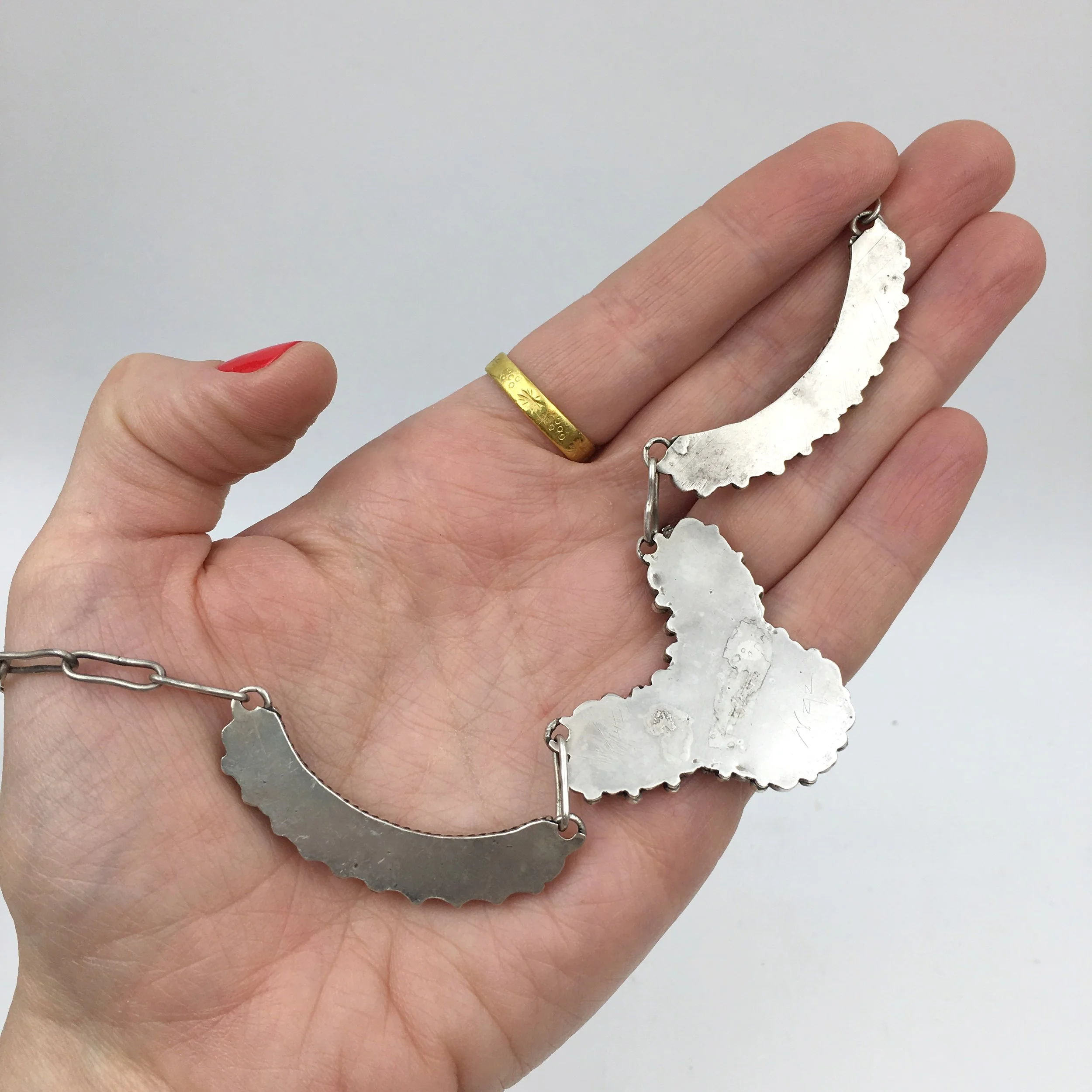 Petit Point turquoise necklace Reverie vintage jewelry NYC