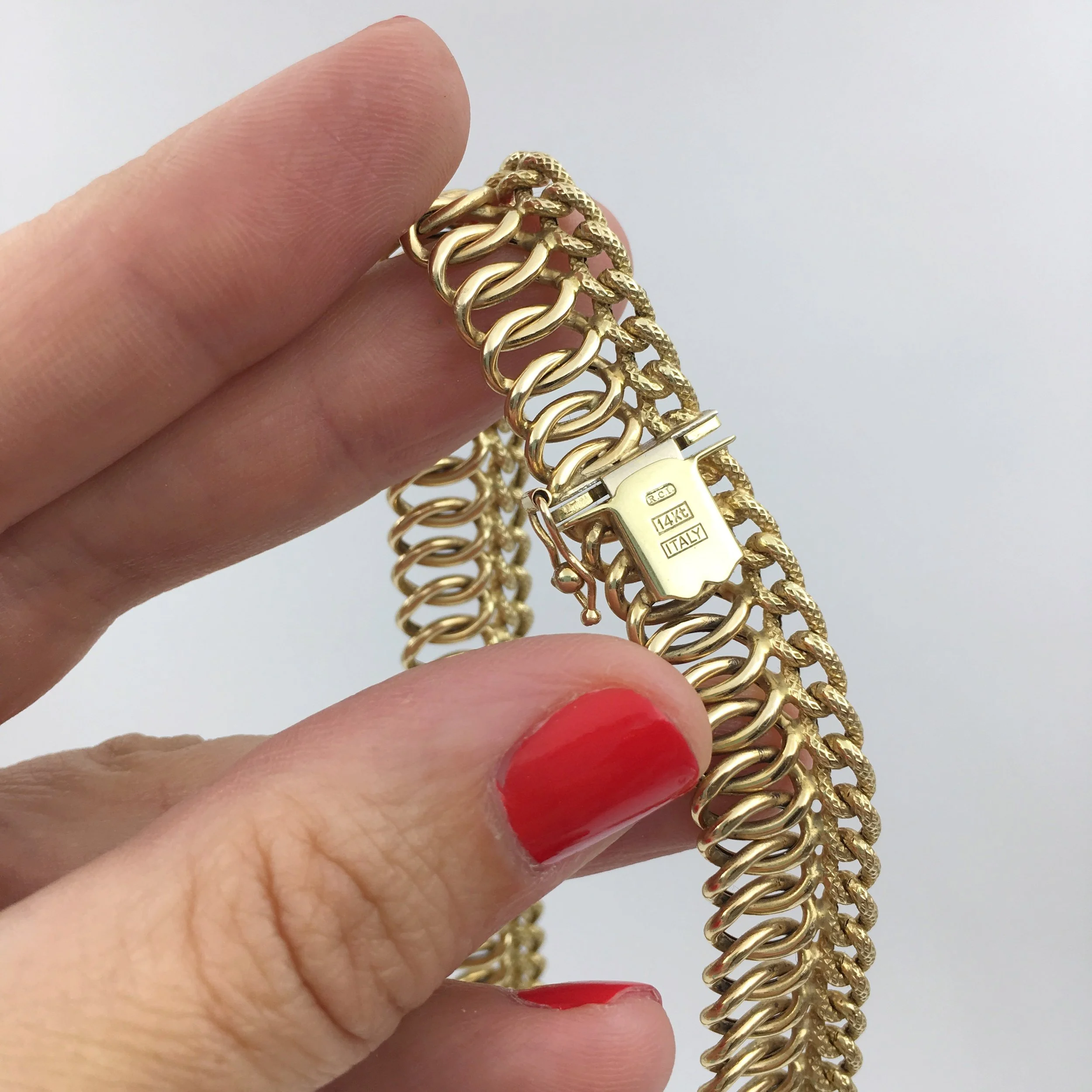 Vintage Italian gold and diamond necklace Reverie vintage jewelry NYC