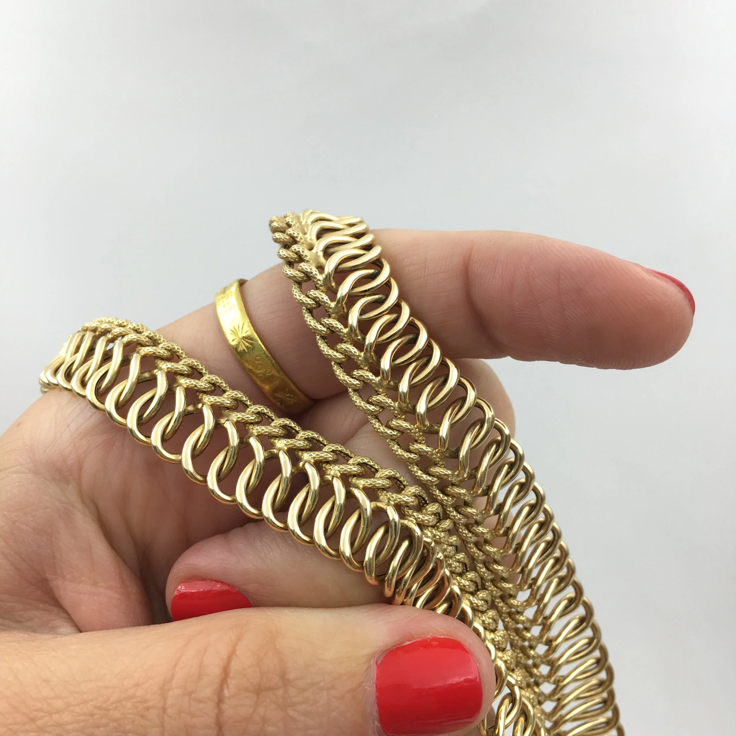 Vintage Italian gold and diamond necklace Reverie vintage jewelry NYC