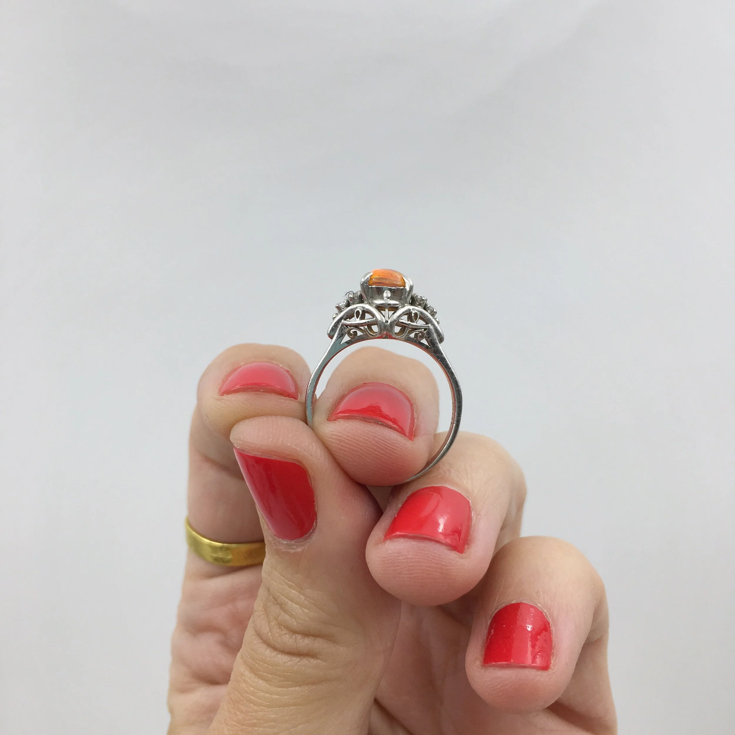 Vintage Mexican fire opal ring Reverie estate jewelry NYC