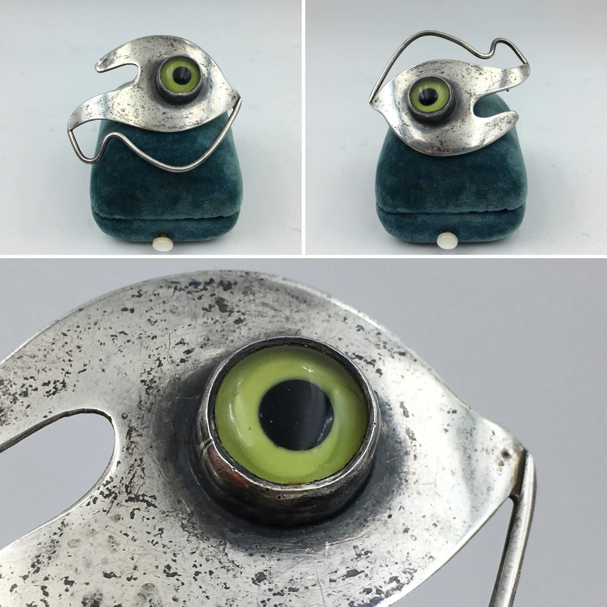 Sam Kramer taxidermy eye brooch Reverie vintage jewelry NYC