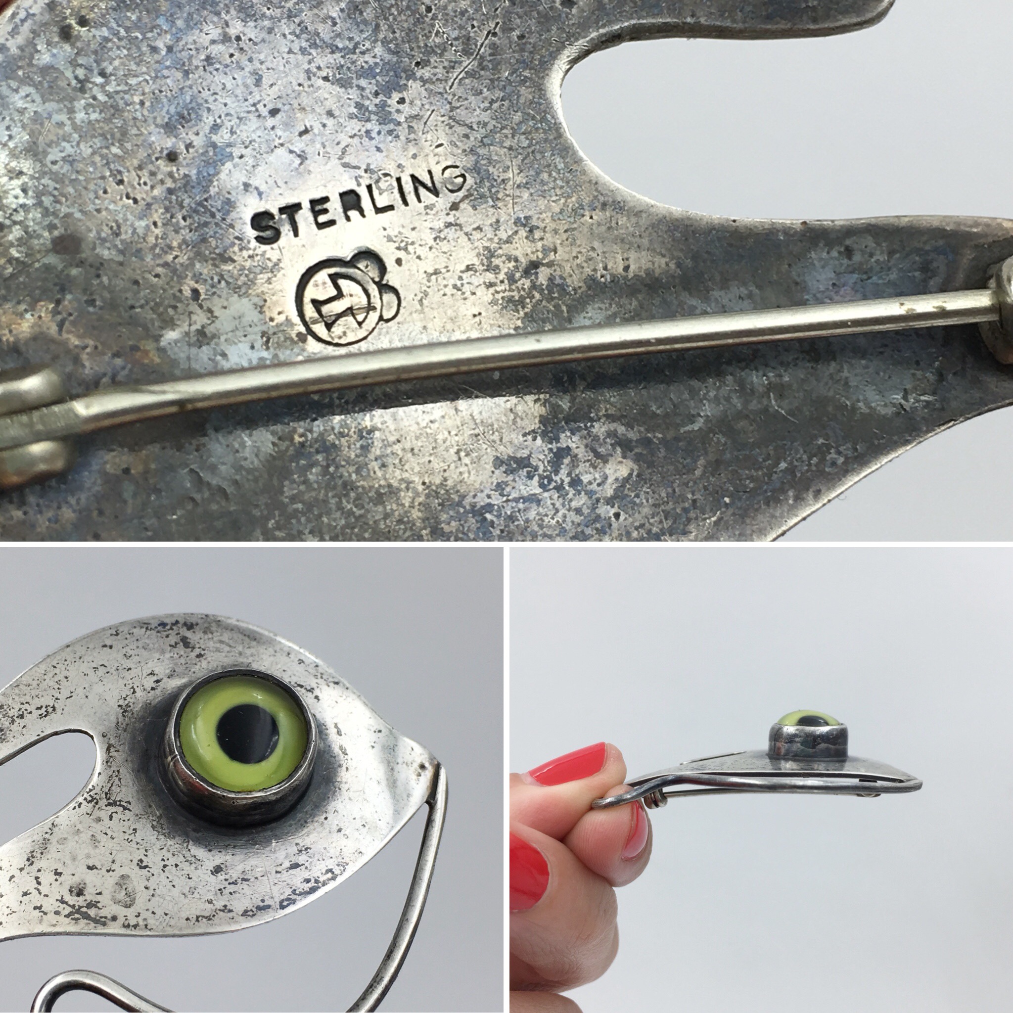 Sam Kramer taxidermy eye brooch Reverie vintage jewelry NYC