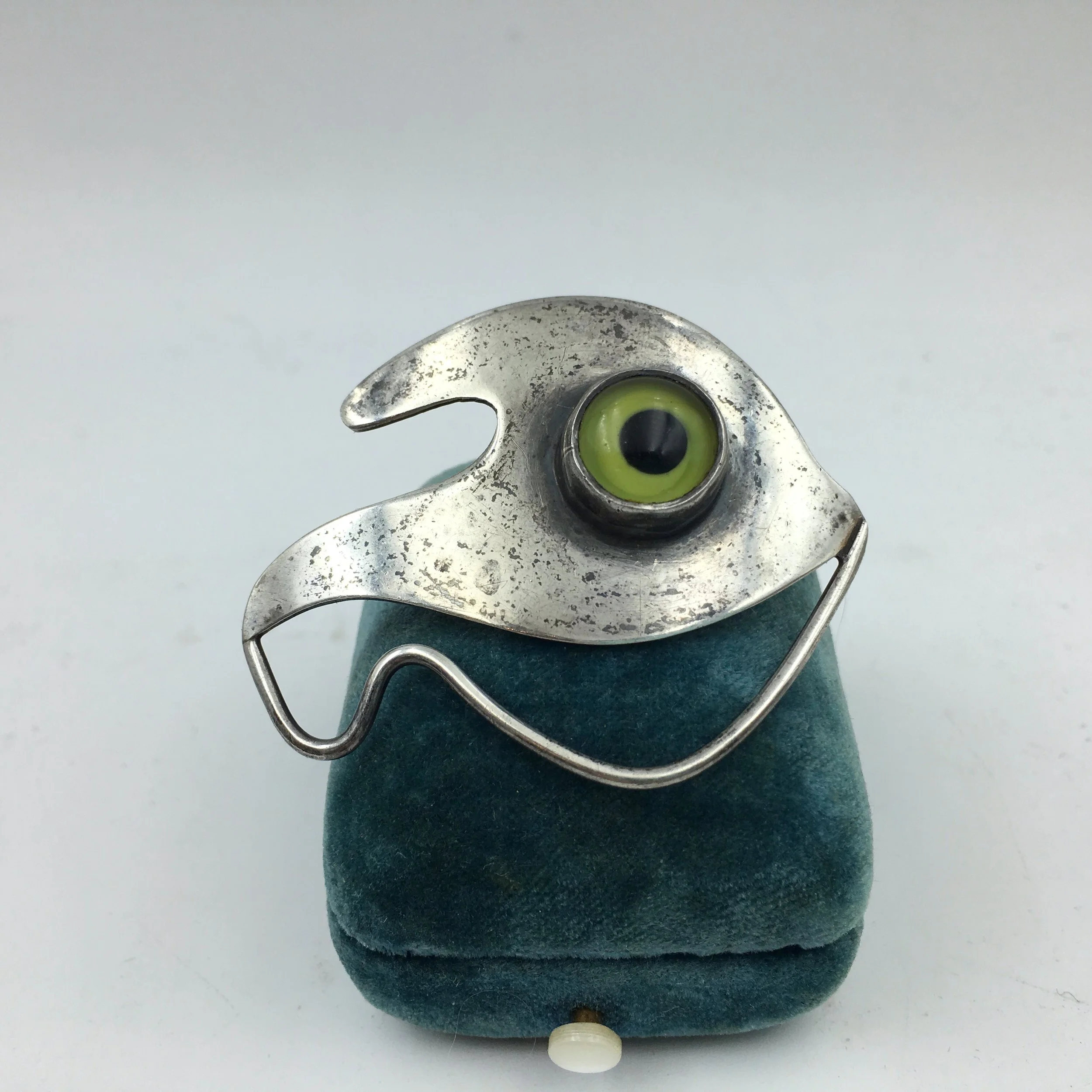 Sam Kramer taxidermy eye brooch Reverie vintage jewelry NYC