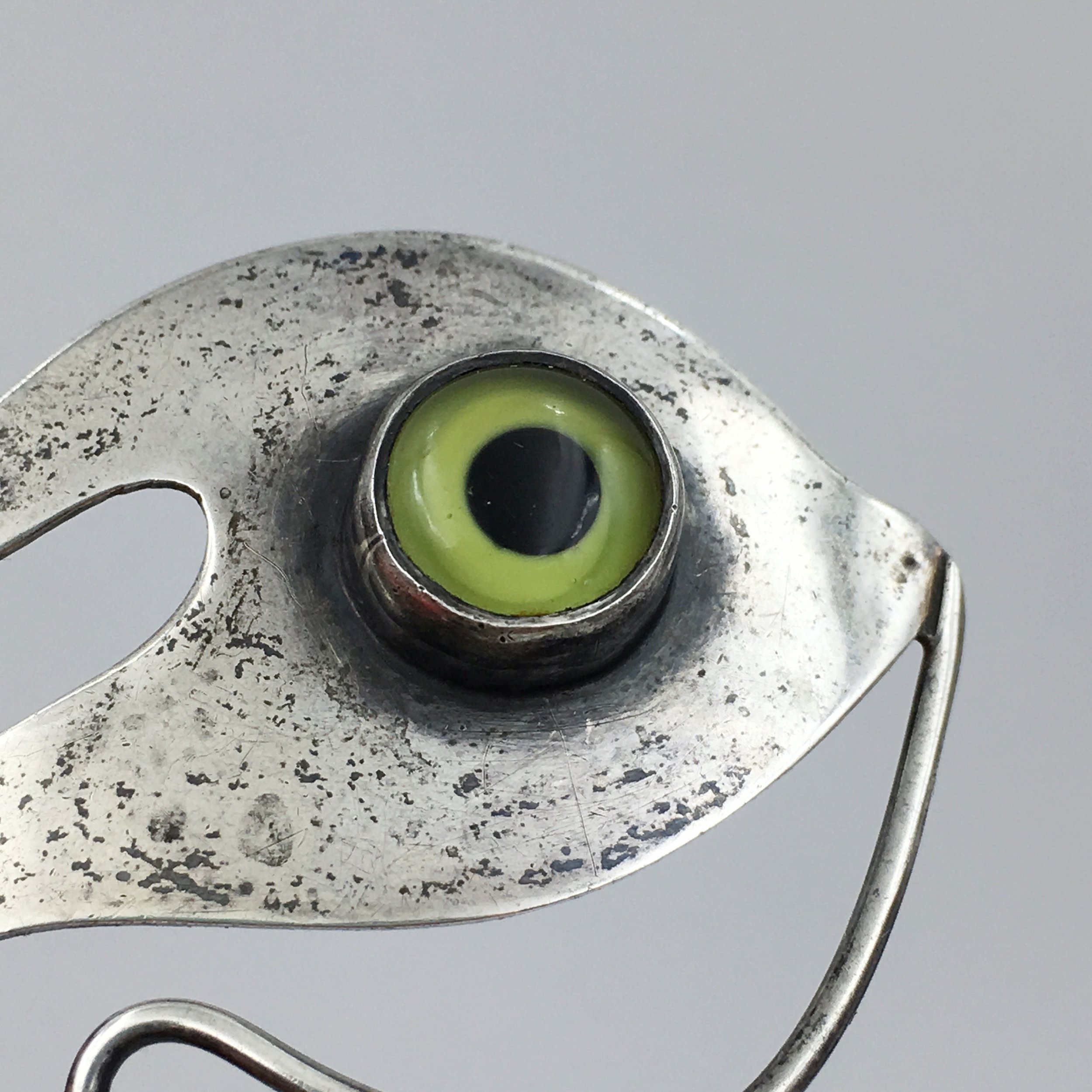 Sam Kramer taxidermy eye brooch Reverie vintage jewelry NYC