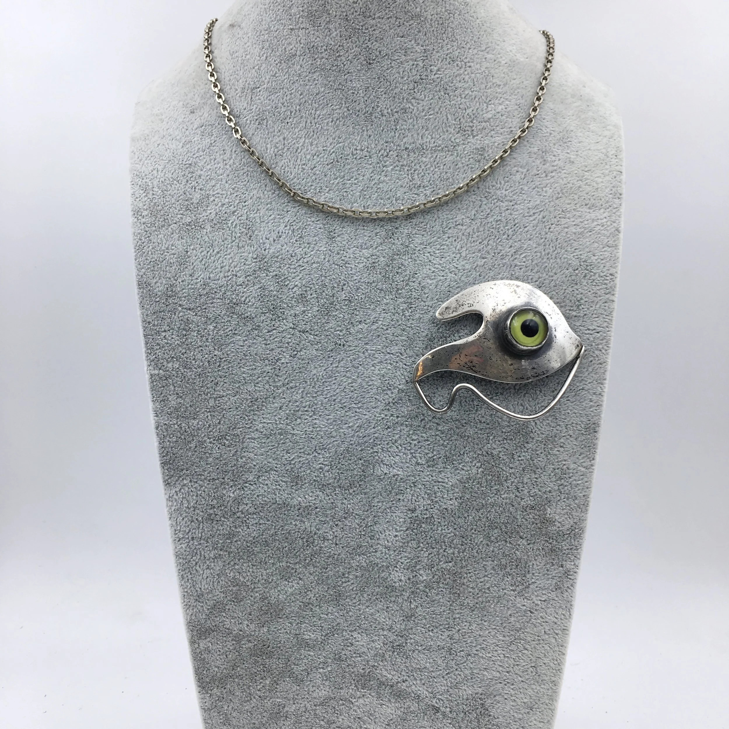 Sam Kramer taxidermy eye brooch Reverie vintage jewelry NYC